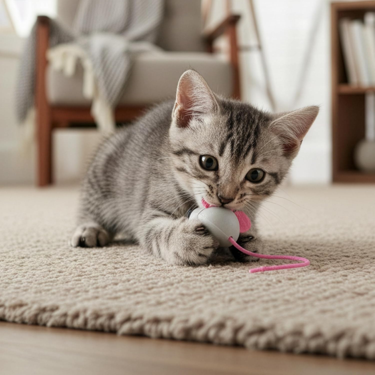 SmartyKat Marble Mouse Rolling Marble Cat Toy, Unpredictable Wobble Action for Solo Chase & Pounce for Cats & Kittens, One Size