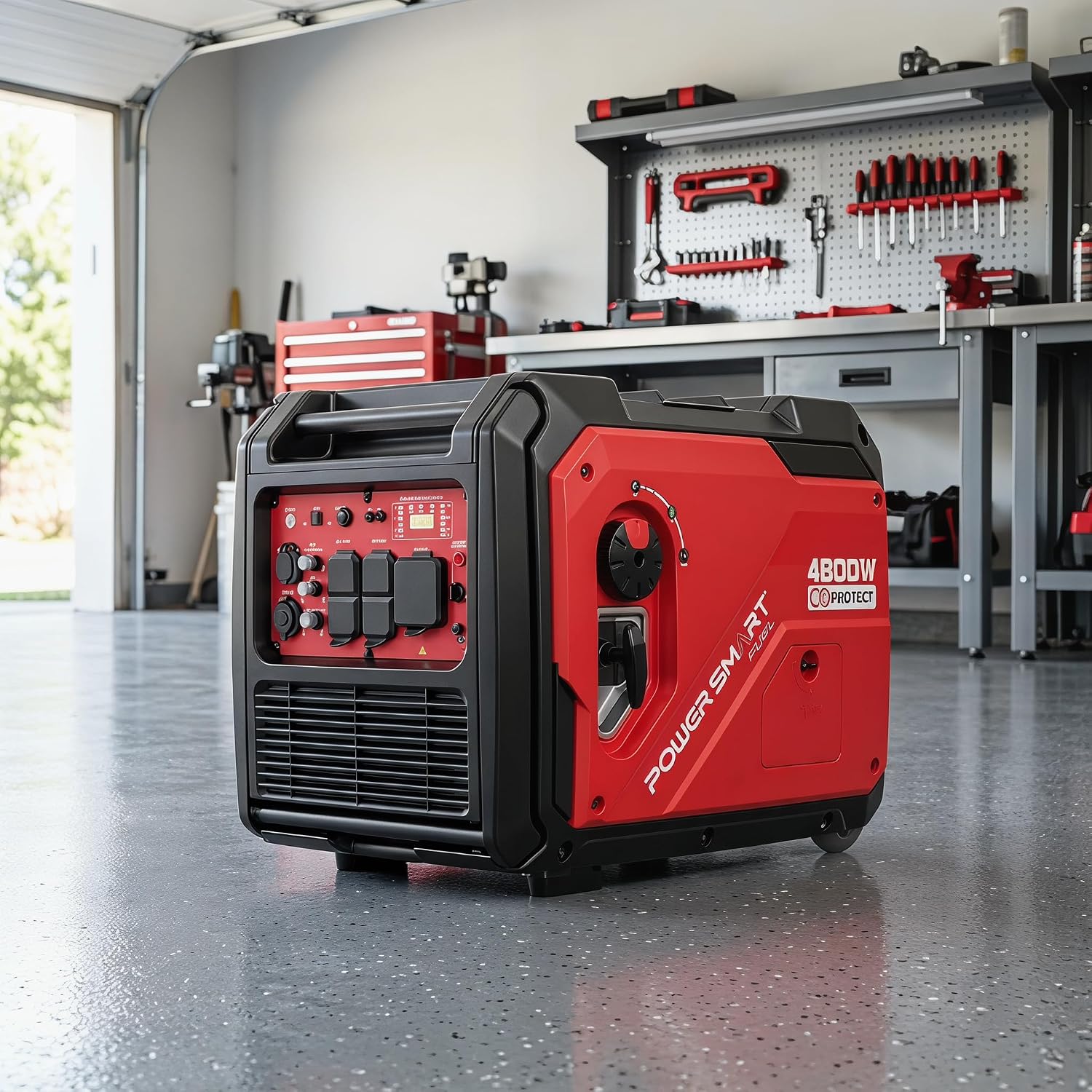 PowerSmart 4800W Portable Inverter Generator,Parallel Ready&Electric Start Super Quite Gas Powered,RV Ready with 30A Outlet, EPA & CARB Compliant for Home Backup, Camping,Portable Power Station