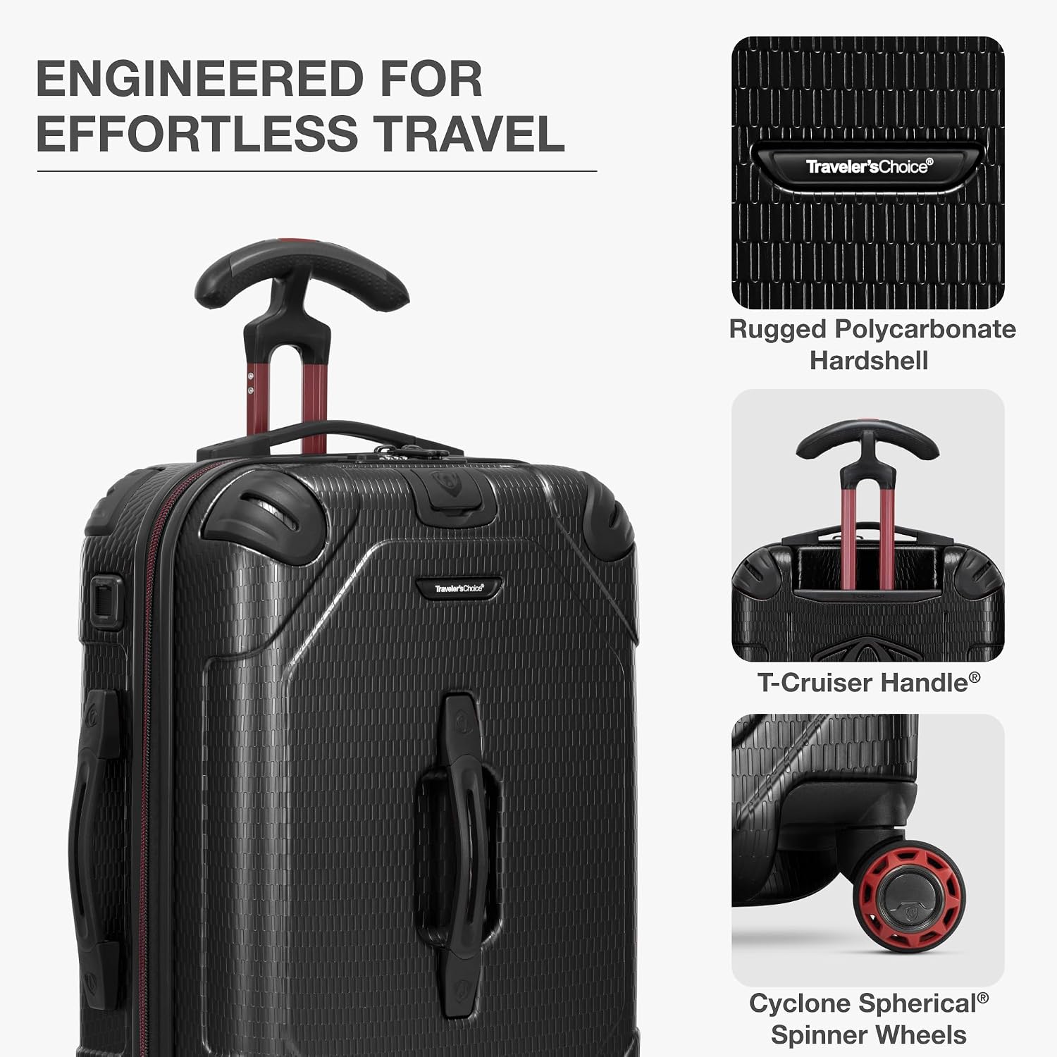 Traveler's Choice Maxporter II Polycarbonate Hardside Trunk with Spinner Wheels, Navy, 31-Inch Large Trunk