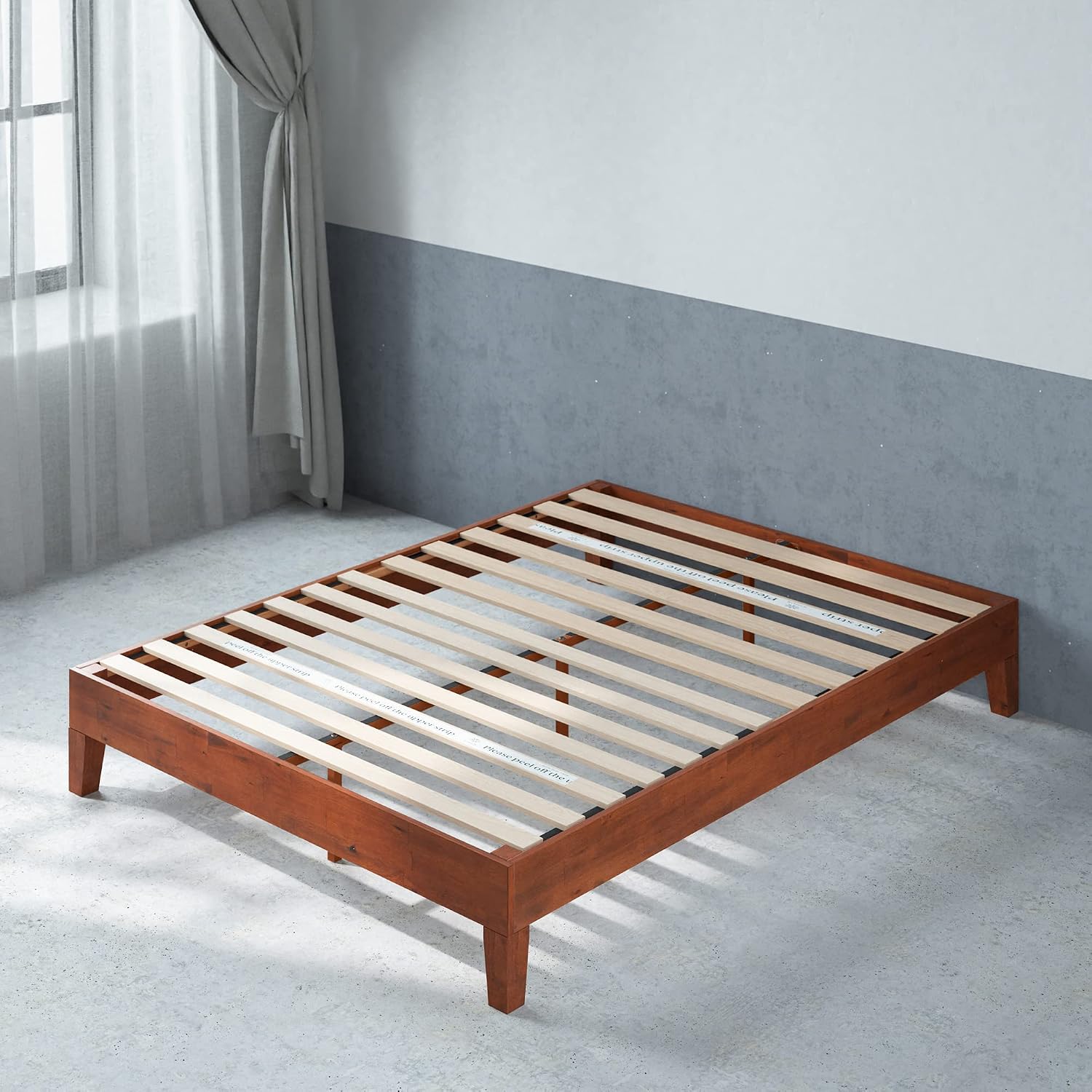 ZINUS Vivek Deluxe Wood Platform Bed Frame with Headboard, Wood Slat Support, No Box Spring Needed, Easy Assembly, Queen | Slatted Headboard, Wood Slat Support, No Box Spring Needed, Contemporary Design, Easy Assembly