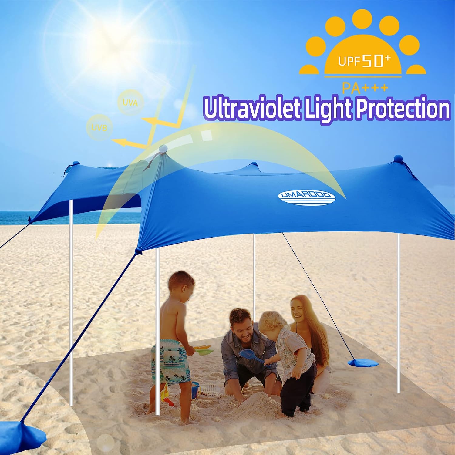 UMARDOO Family Beach Tent Canopy Sun Shade Portable 10×10FT
