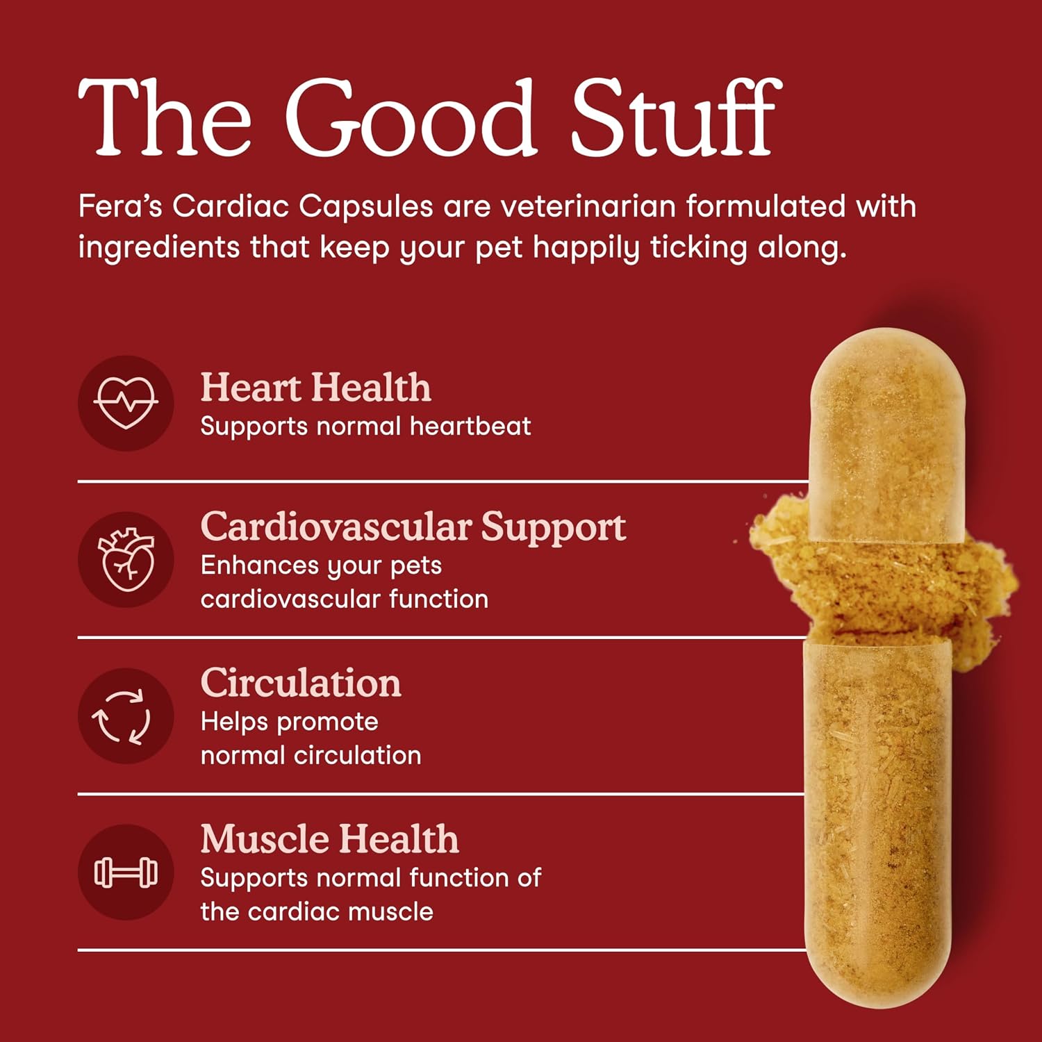 Fera Pets Heart Supplement - Taurine for Dogs & Cats, 60 Capsules