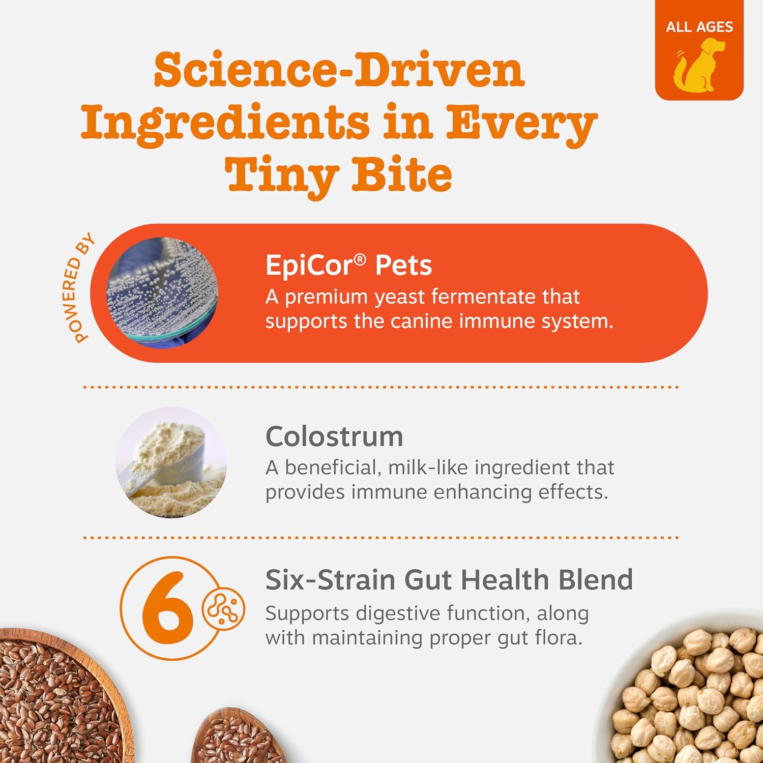 Zesty Paws Allergy Immune Bites - Dog Allergy Chews, Dog Probiotics for Itchy Skin and Ears, Lamb, 90ct