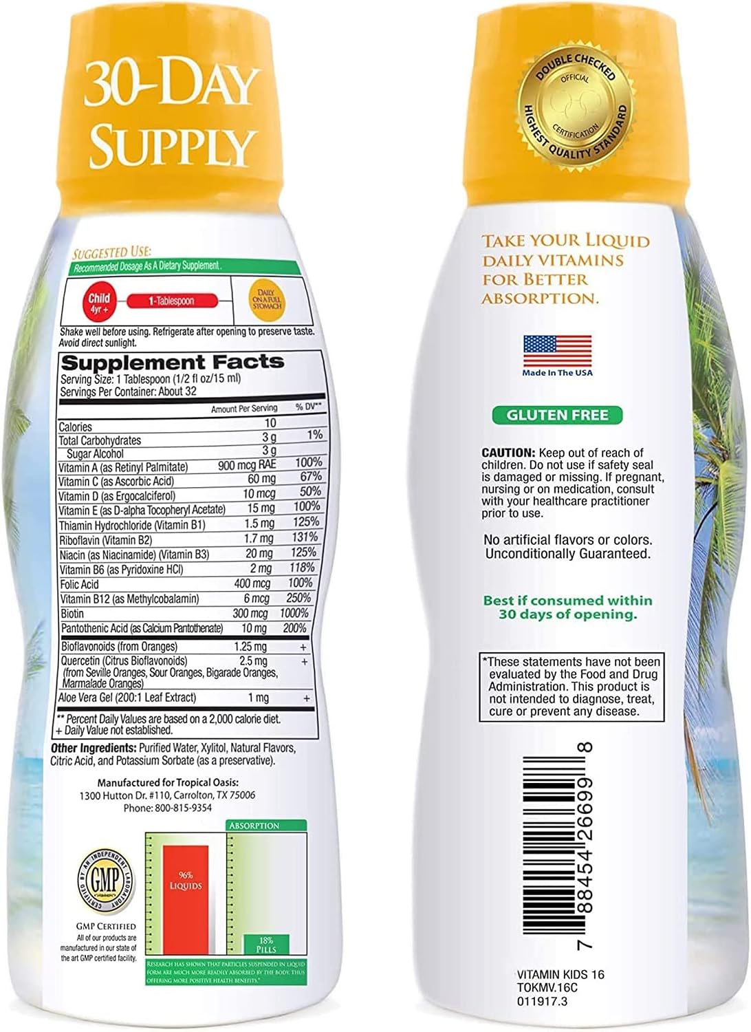 Tropical Oasis MultiVitamin Mineral/ for CHILDREN (16 oz) Liquid