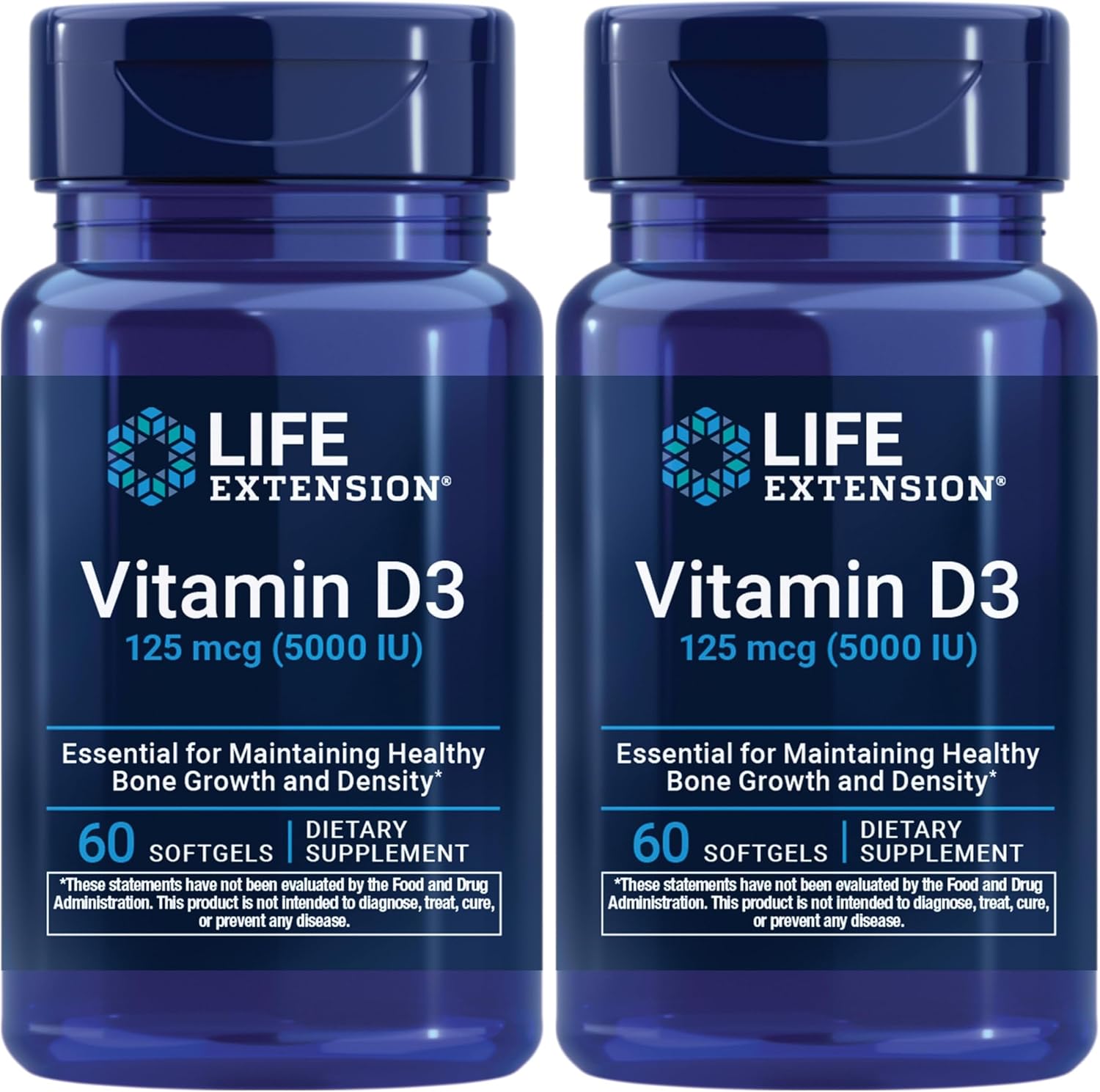 Life Extension Vitamin D3 125 mcg (5000 IU), Bone Health, Brain Performance, Immune System Support, Gluten-Free, Non-GMO, Once Daily, Two-Month Supply, 60 Softgels | Bone Health, Cognitive Health & Immune System Support, Gluten-Free & Non-GMO, Once Daily…