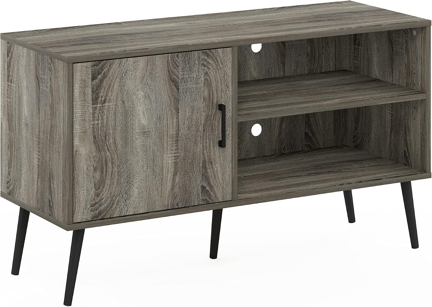 Furinno Fowler Multipurpose TV Stand Bookshelves, French Oak Grey