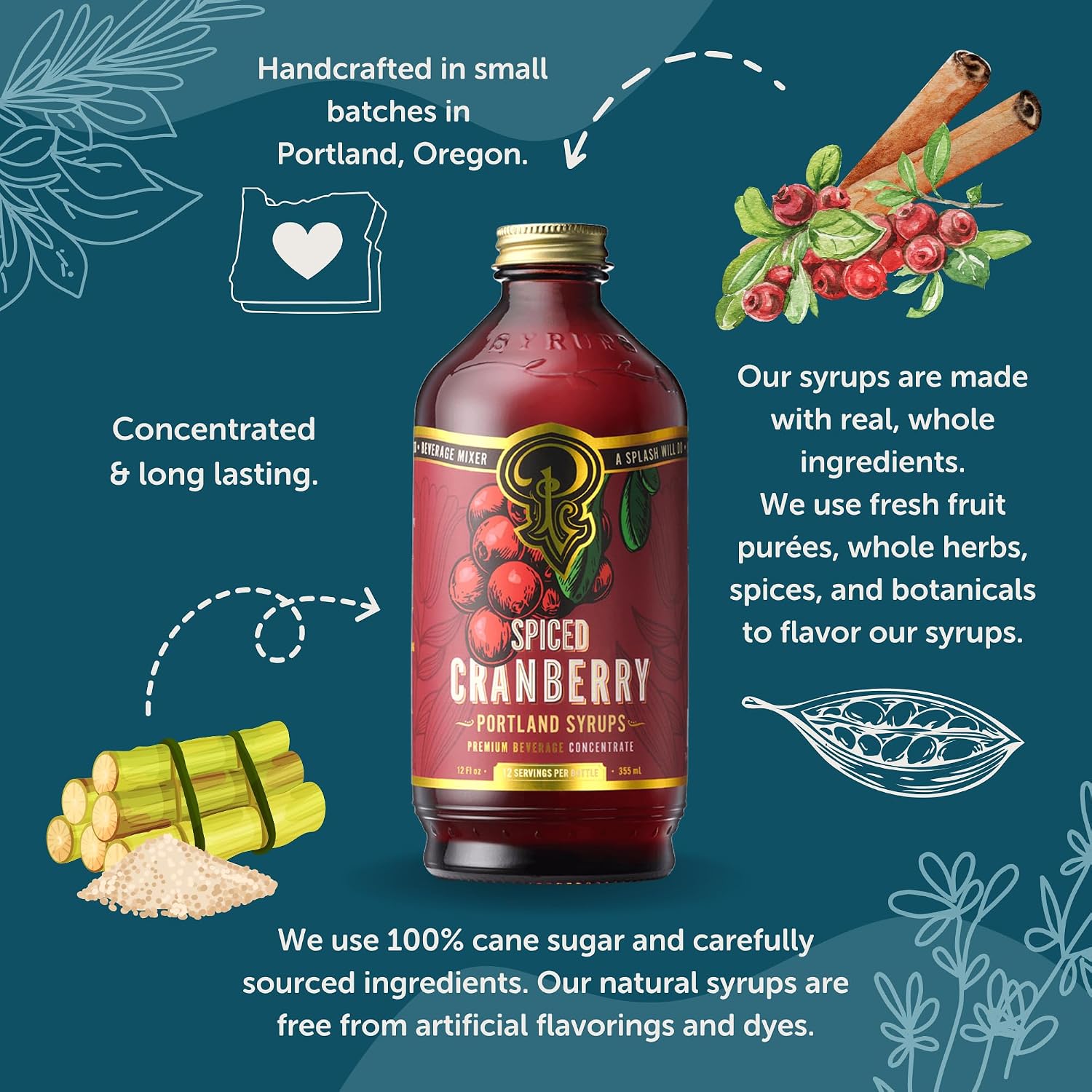 Portland Syrups Marionberry Syrup for Cocktails, 12 oz, 12 Servings