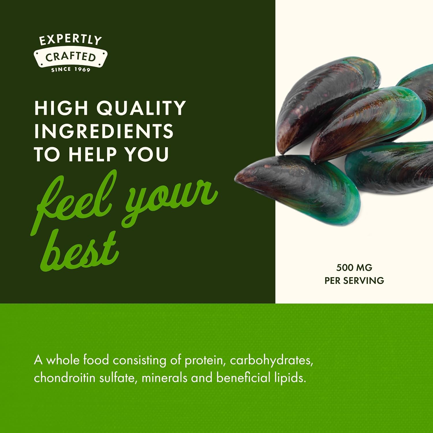Swanson Green Lipped Mussel (Freeze-Dried) (500mg Each, 60 Capsules) | New Zealand Joint Health and Mobility Supplement, Natural Formula May Support Heart Health and Digestive Function