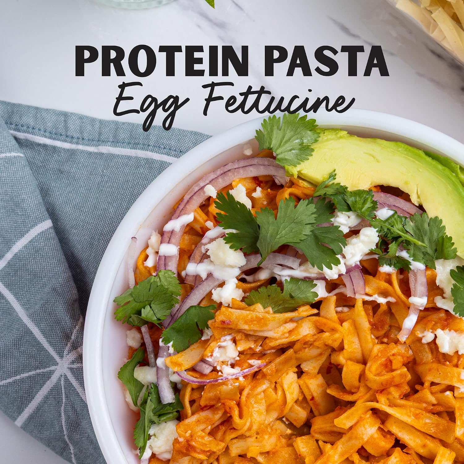 Al Dente Protein Egg Fettuccine 2-pack: 30g Protein from Eggs, Lower Carb | High Protein Fettuccine, No Beans/Legumes, Formerly Carba-Nada. Premium Pasta w/ Cage-Free Eggs, European Semolina Wheat