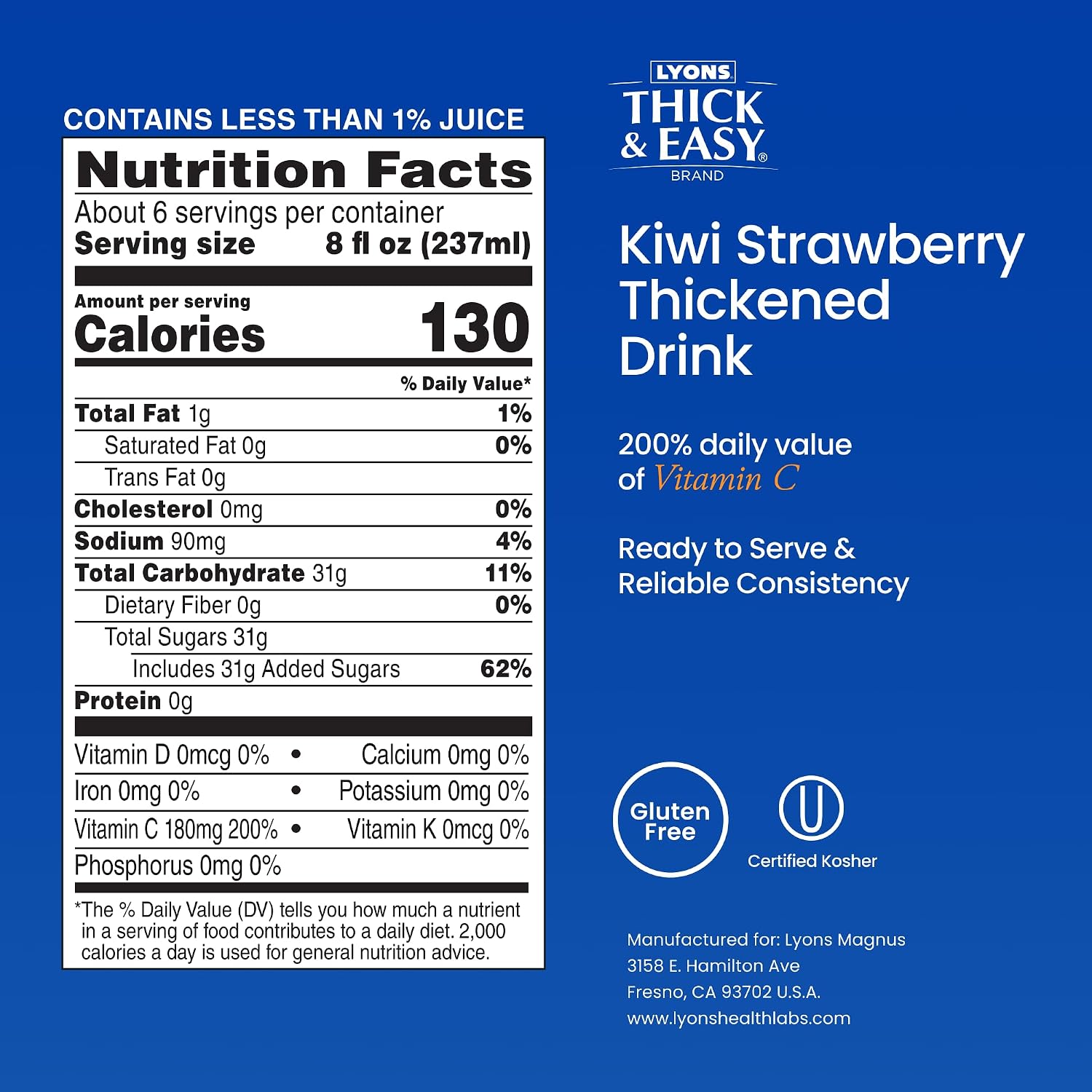 Thick & Easy Thickened Orange Juice, IDDSI Level 3 Ready-to-Drink Thickened Beverage for Swallowing Support, Moderately Thick Honey Consistency, 4 fl oz Cups - 24 Pack | IDDSI Level 3, Ready-to-Drink, Beverage for Swallowing Support, Moderately Thick Hon…