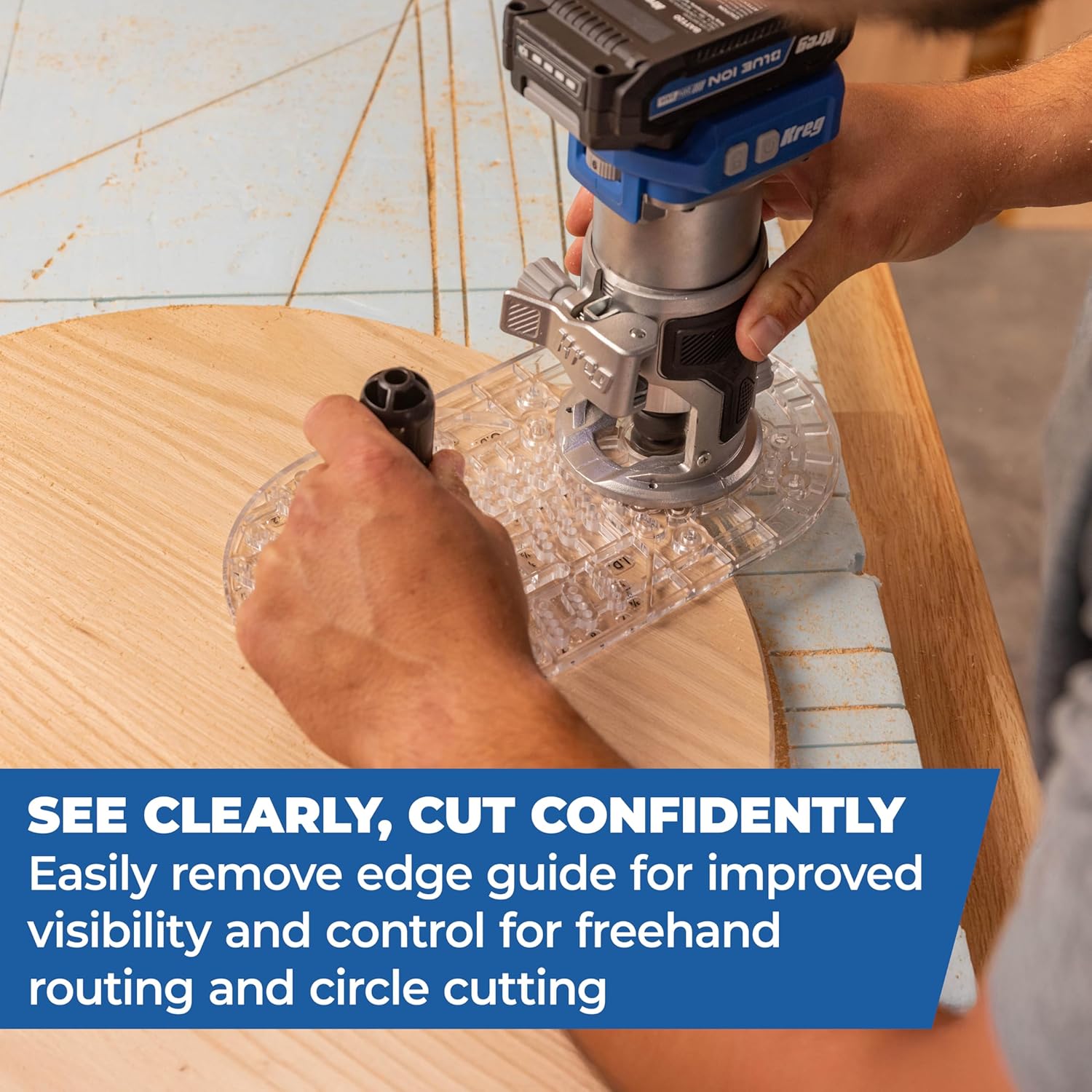 Kreg Trim Router Edge Guide - Precision Router Edge Guide Accessory - Durable Attachment for Accurate Alignment - Fits Most Trim Routers