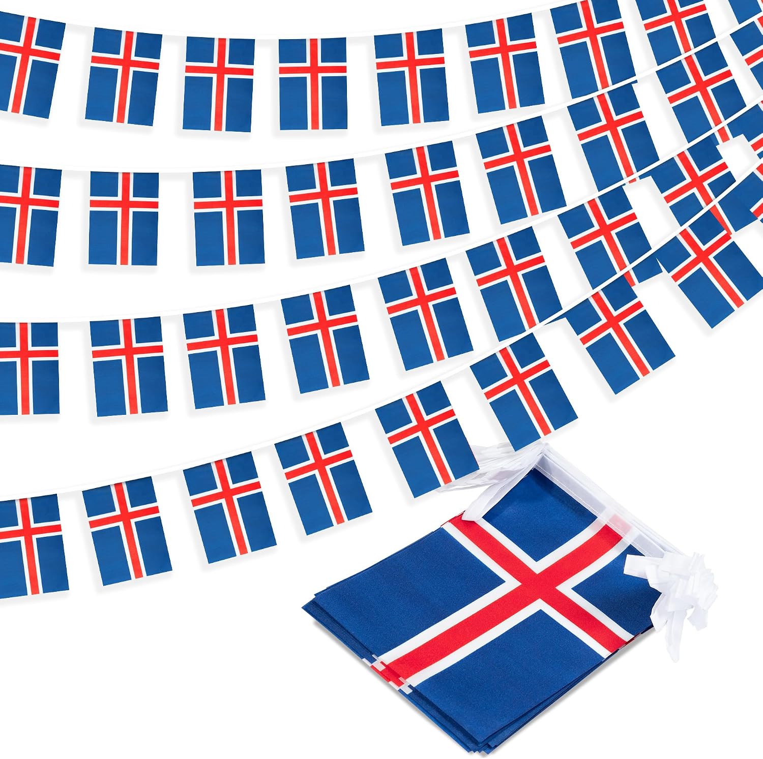 Nicaragua String Flag Pennant Banner, Small Mini Nicaraguan Flags Bunting Banner, National Country Decoration for School, Party, Sports Events, Patriotic Festival, 33 Feet 30 Flags