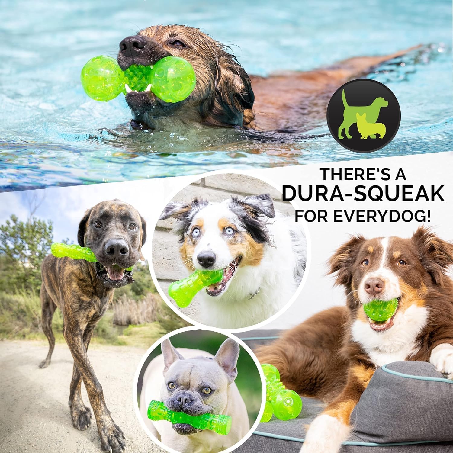 Hyper Pet DuraSqueak Dog Ball Toy, Interactive Dog Toys that Float and Squeaks for Playing, Fetching and Retrieving-Great Alternative to Traditional Tennis Balls Green 2.5 Inch | Bold sound effects reward play, a fresh alternative to traditional tennis o…