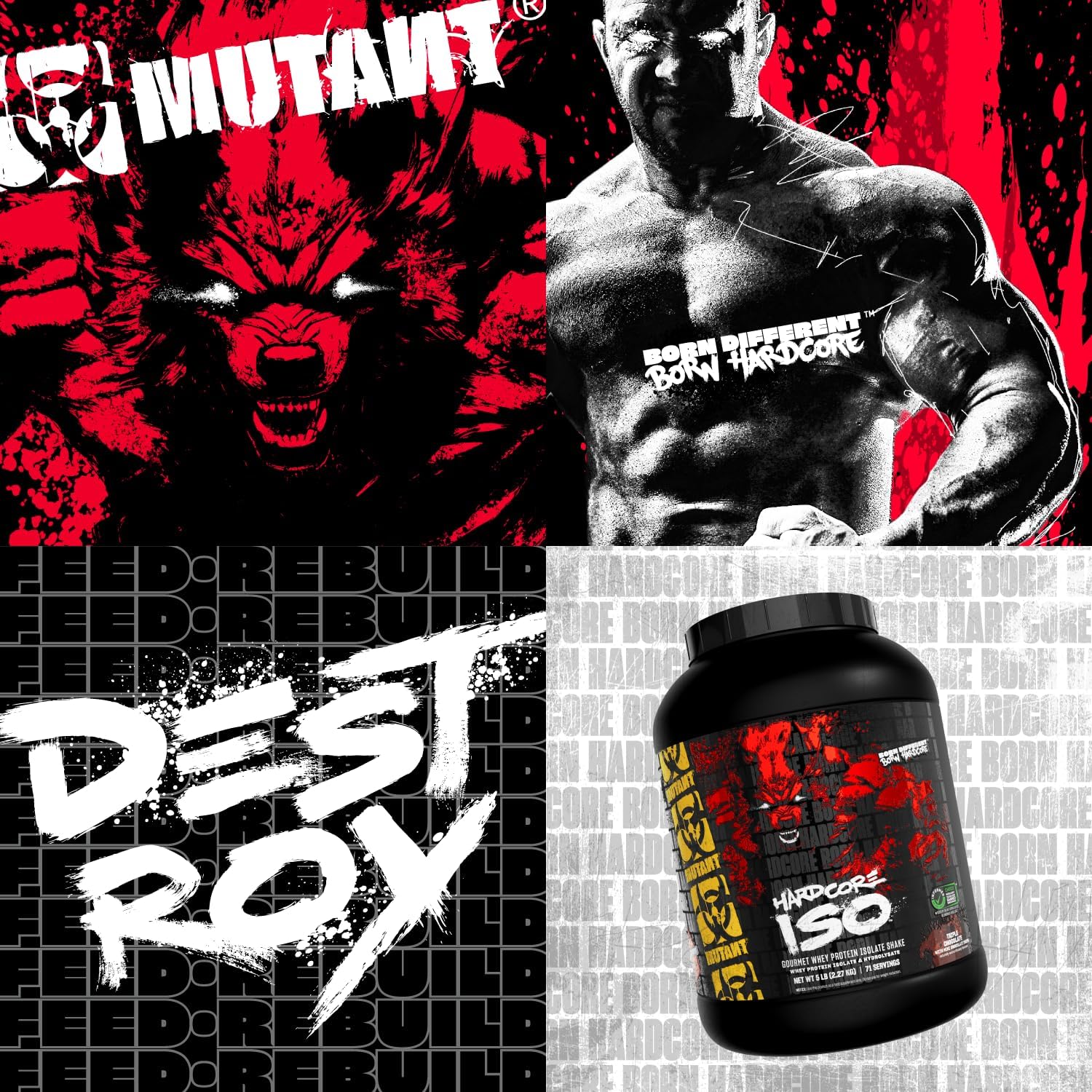 Mutant Hardcore ISO, Whey Protein Isolate, Strawberry Milkshake, 5 lb