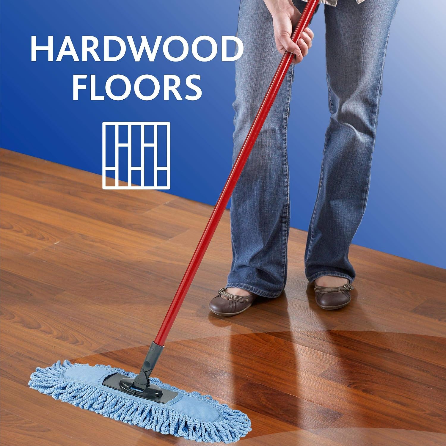 O-Cedar Dual-Action Microfiber Sweeper Dust Mop,Red