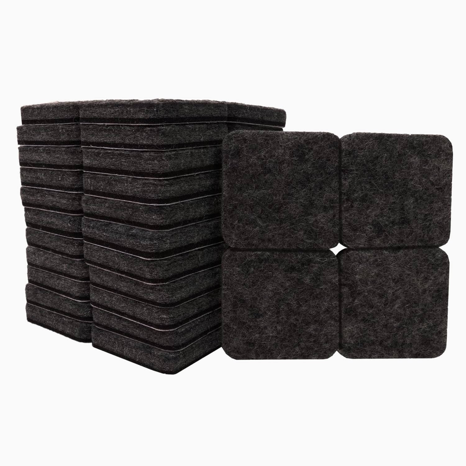 softtouch 1 1/2" Round Heavy Duty Felt Furniture Pads for Hardwood, Brown (24 Pack)