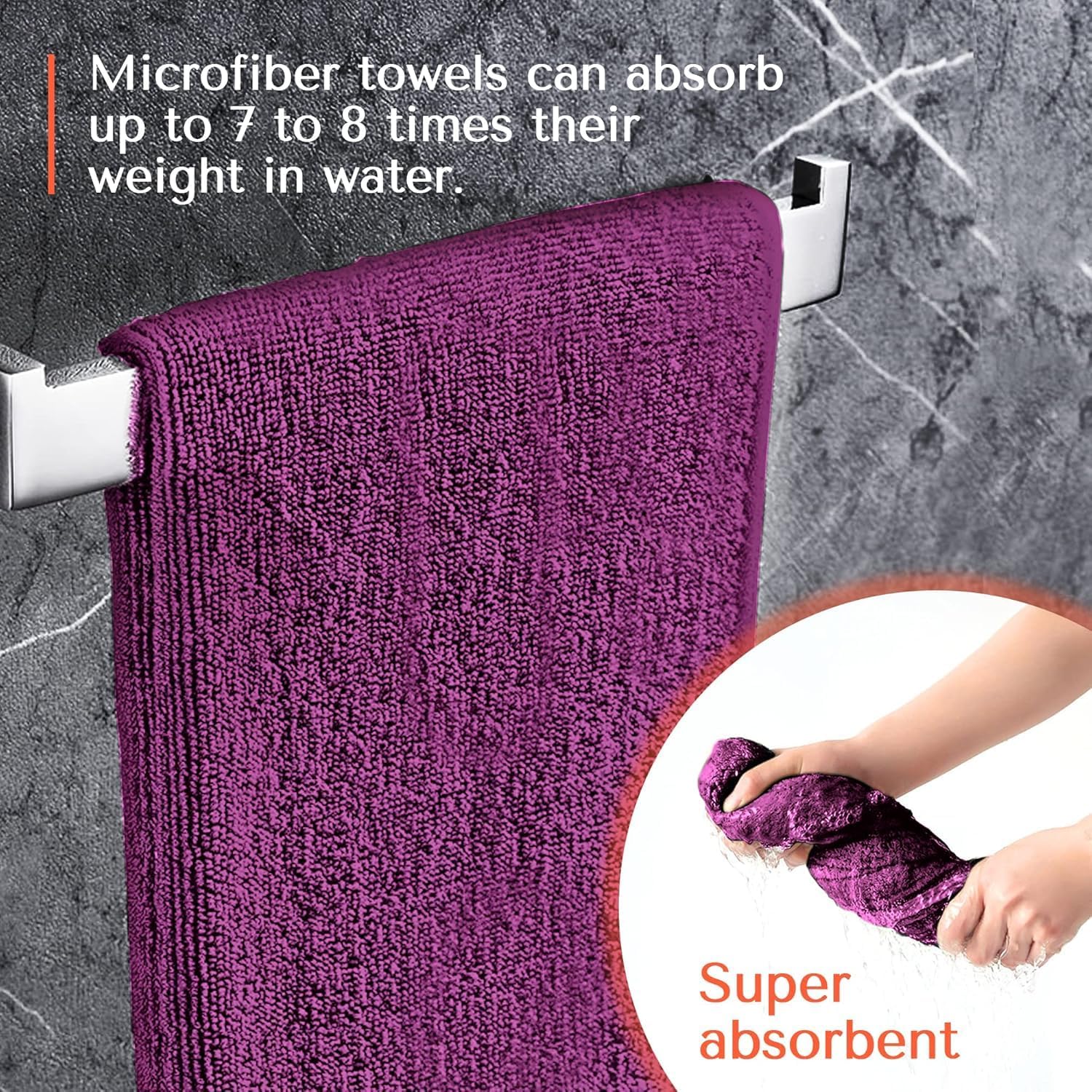 TASALON Microfiber Salon Hair Towels 10 Pack, 29" x 16" Ultra-Soft - Black