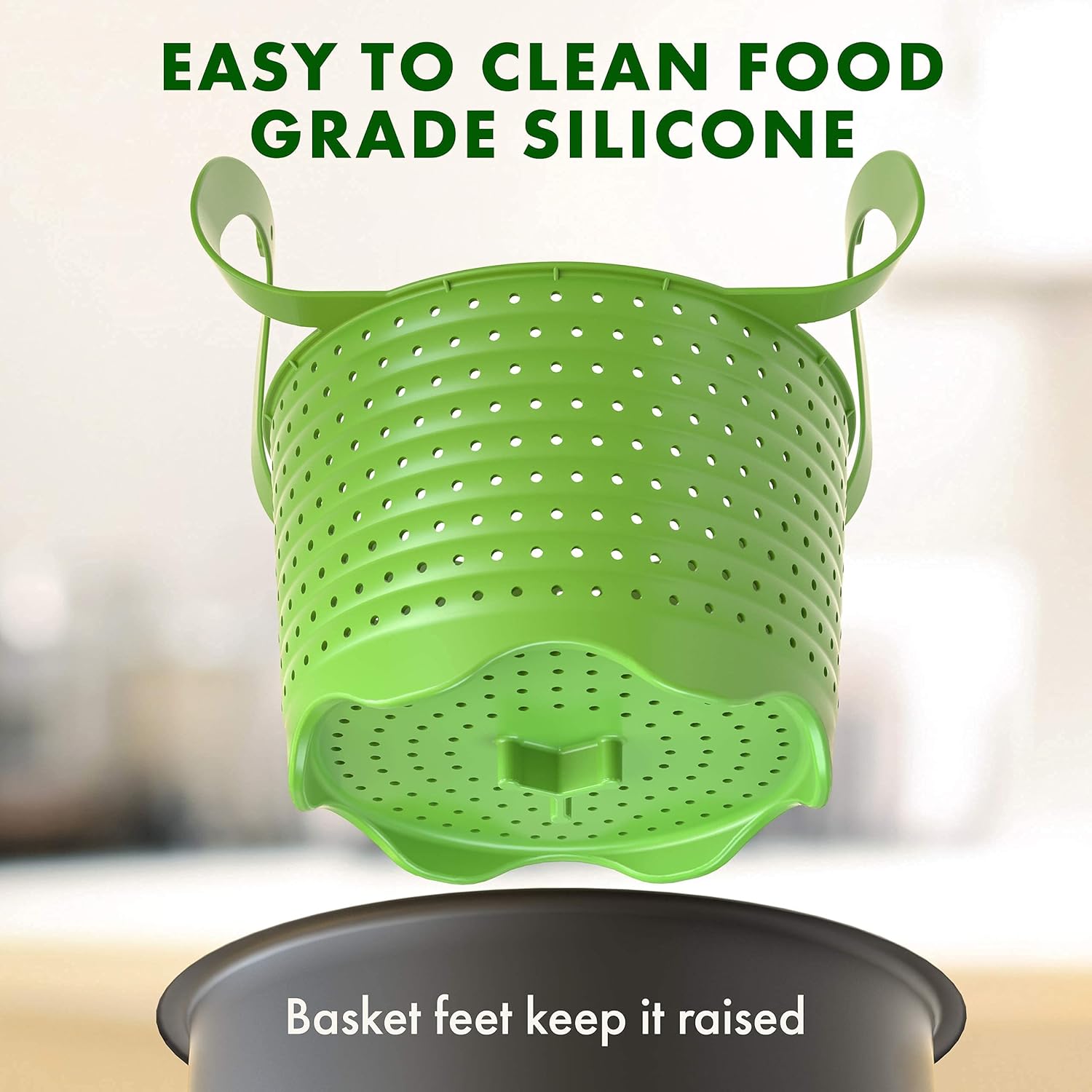 Avokado Silicone Steamer Basket for 3qt Instant Pot [6qt, 8qt avail], Other Pressure Cookers - 100% Food Safe, BPA-Free