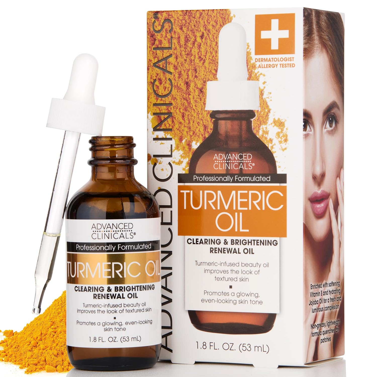 Advanced Clinicals Brightening Vitamin C Serum For Face With Glycolic Acid + Lactic Acid | Vitamin C Eye Serum Face Moisturizer For Improving Look Of Dark Spots & Uneven Complexion, 1.75 Fl Oz
