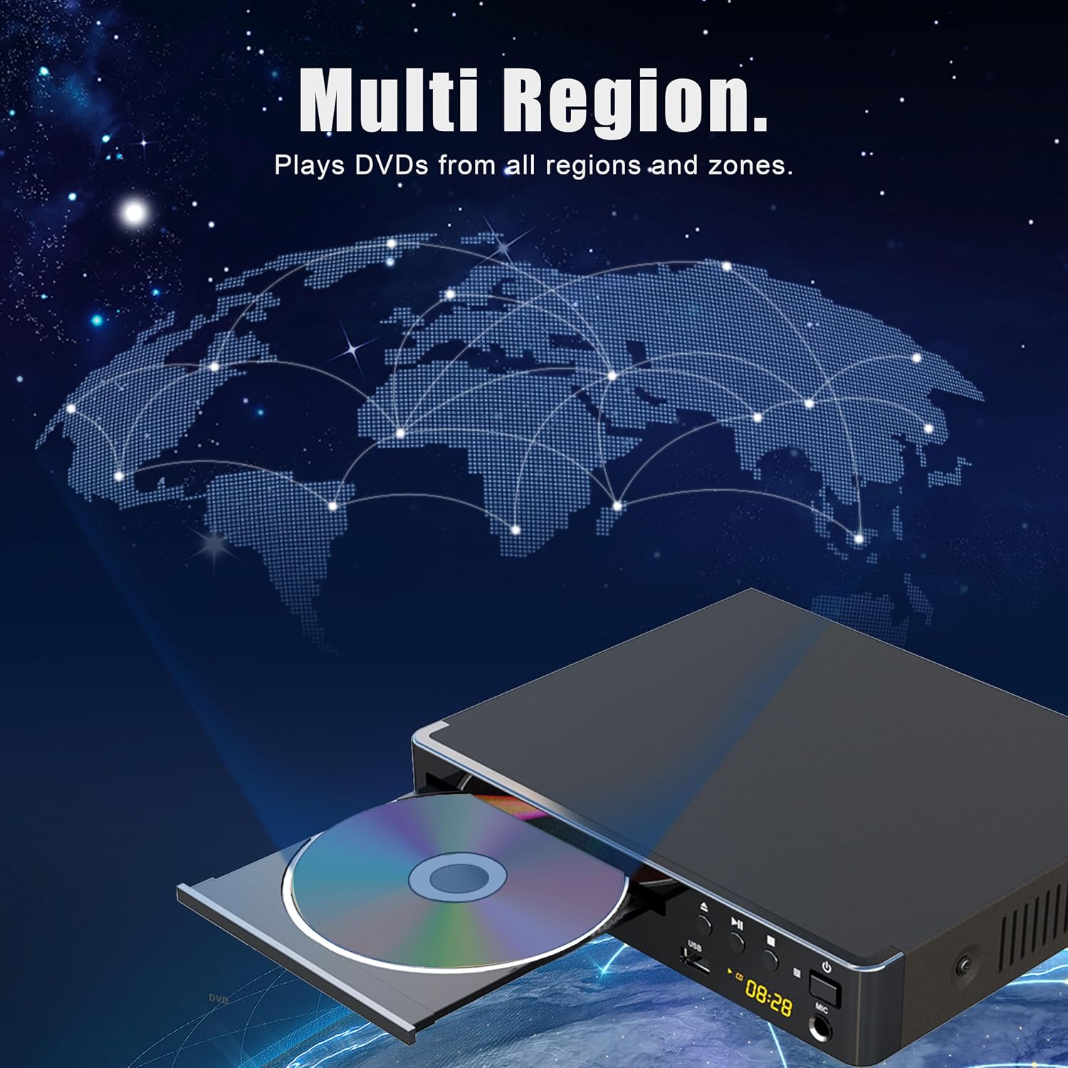 LONPOO DVD Players HDMI for TV, Compact Multi Region DVD Player