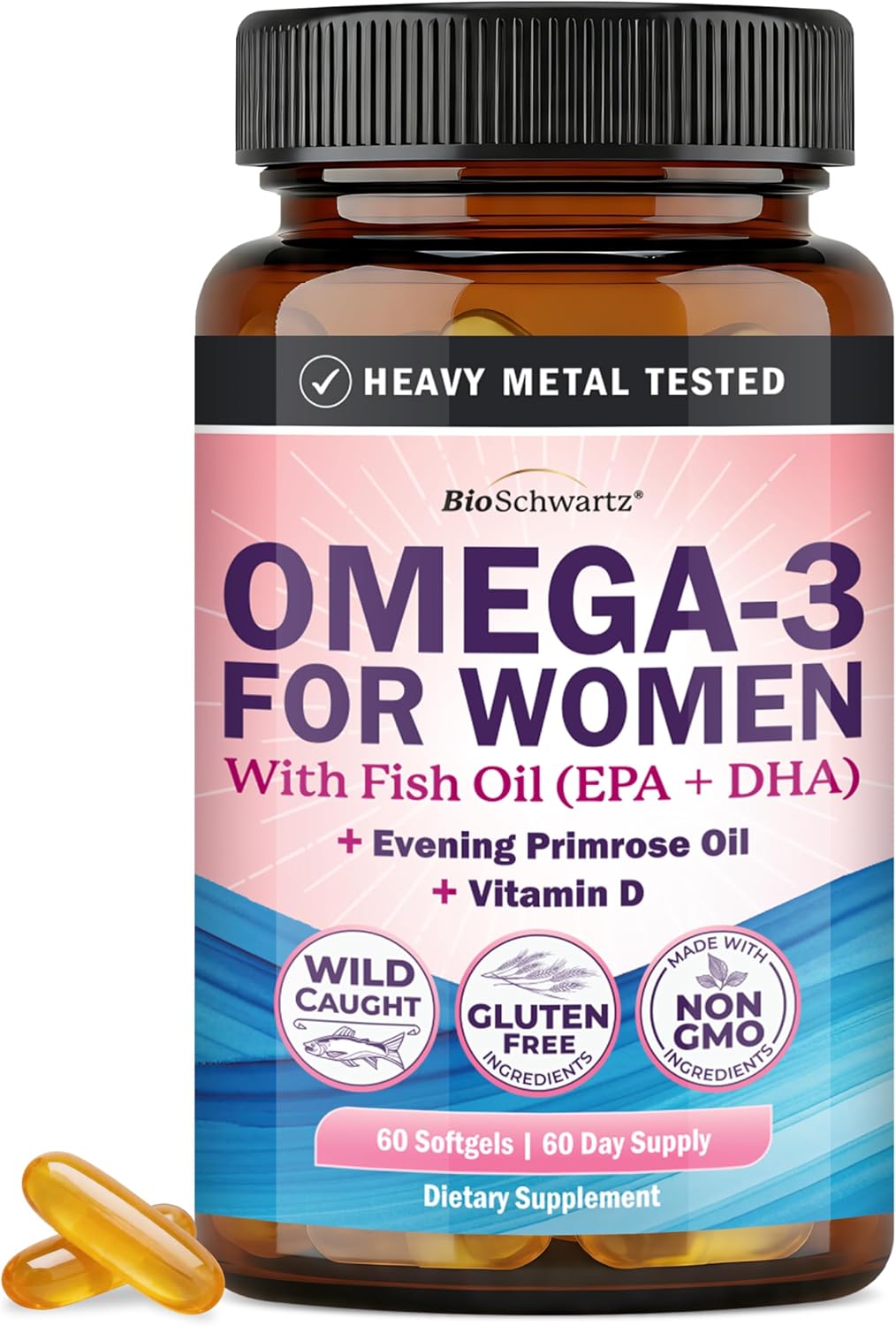 Triple Strength Omega 3 Fish Oil 3000mg for Women and Men, 90 Softgels | High Potency Omega 3 Supplement, Burpless Lemon Flavor Fish Oil - 2250mg Essential Fatty Acids with DHA & EPA, Wild Caught