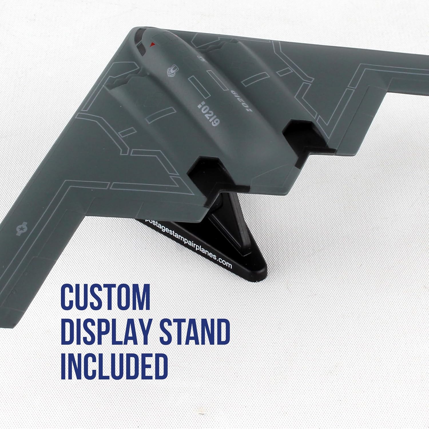 Postage Stamp USAF B-2 Spirit Stealth Bomber Die-Cast Model – 1:280 Scale Long-Range Strategic Aircraft Replica with Display Stand, Highly Detailed