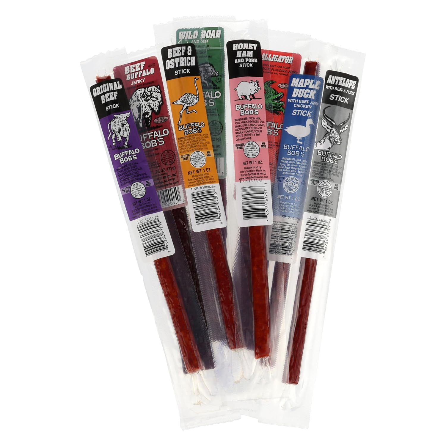 Jerky Dynasty The Ultimate 27-Piece Exotic Jerky Gift Set - Buffalo Bob's Wild Game Jerky Variety Pack - Exclusive Flavors & Protein Snack