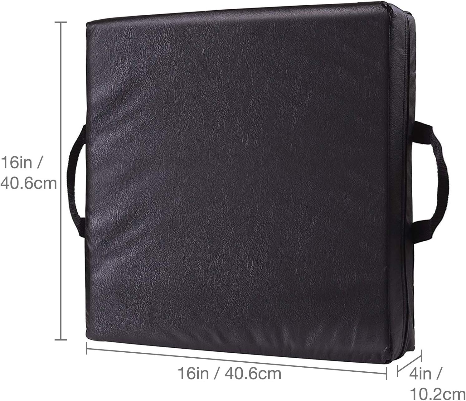 DMI Comfort Seat Cushion for Soft and Firm Support on Wheelchairs, Office Chairs, Dining Chairs and Stadium Seats, Standard Foam, 16 x 16 x 4, Black