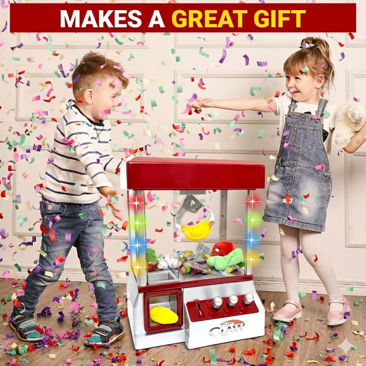 Etna Electronic Arcade Claw Machine - Toy Grabber Machine with Flashing LED Lights and Sound