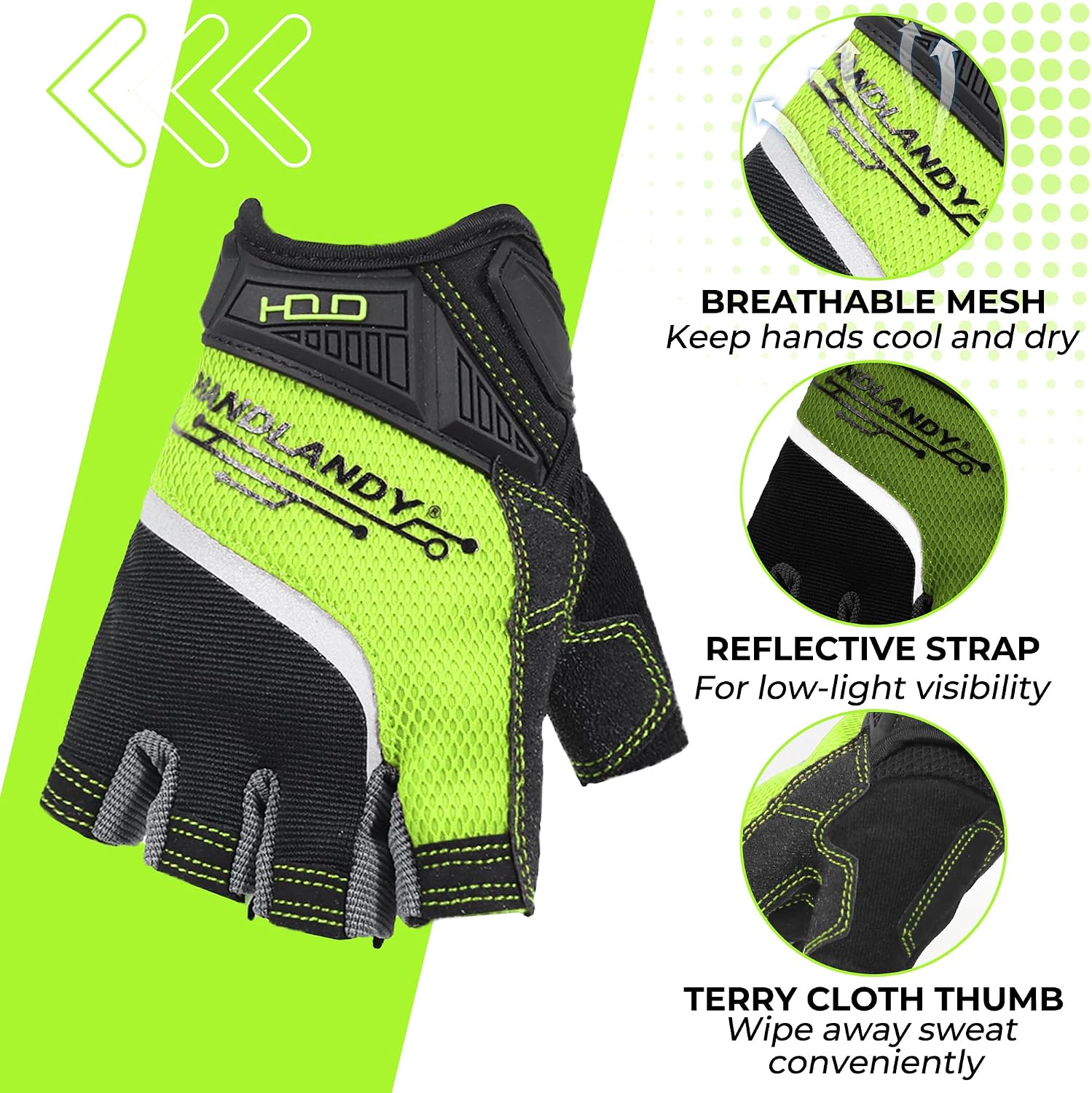 HANDLANDY Framer Work Gloves Open-Finger Carpenters Gloves, Fingerless Gaming Gloves for Tactical Shooting, Airsoft, Hunting, Police Work and Hiking L
