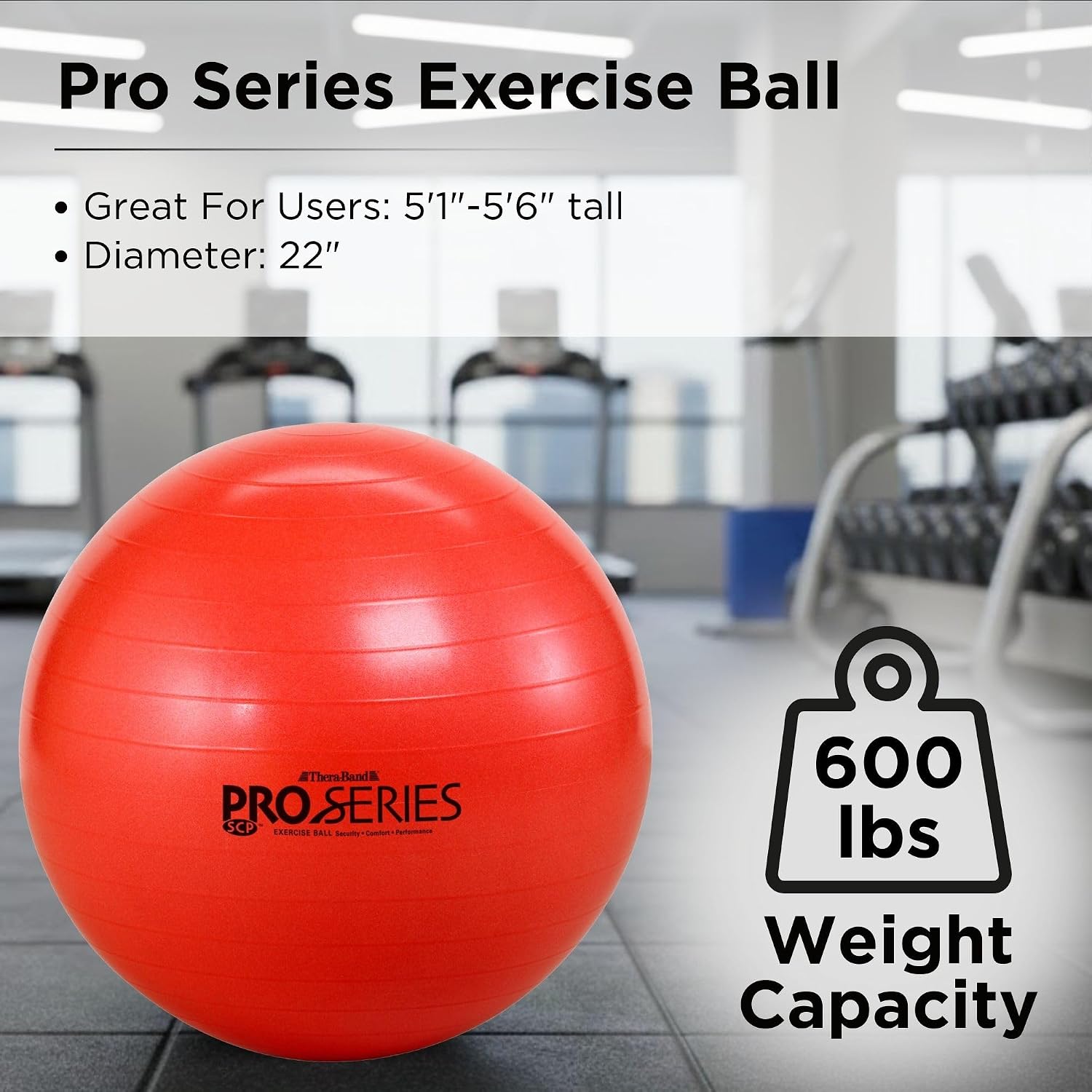 THERABAND Exercise and Stability Ball for Improved Posture, Balance, Core Fitness, Coordination and Rehab