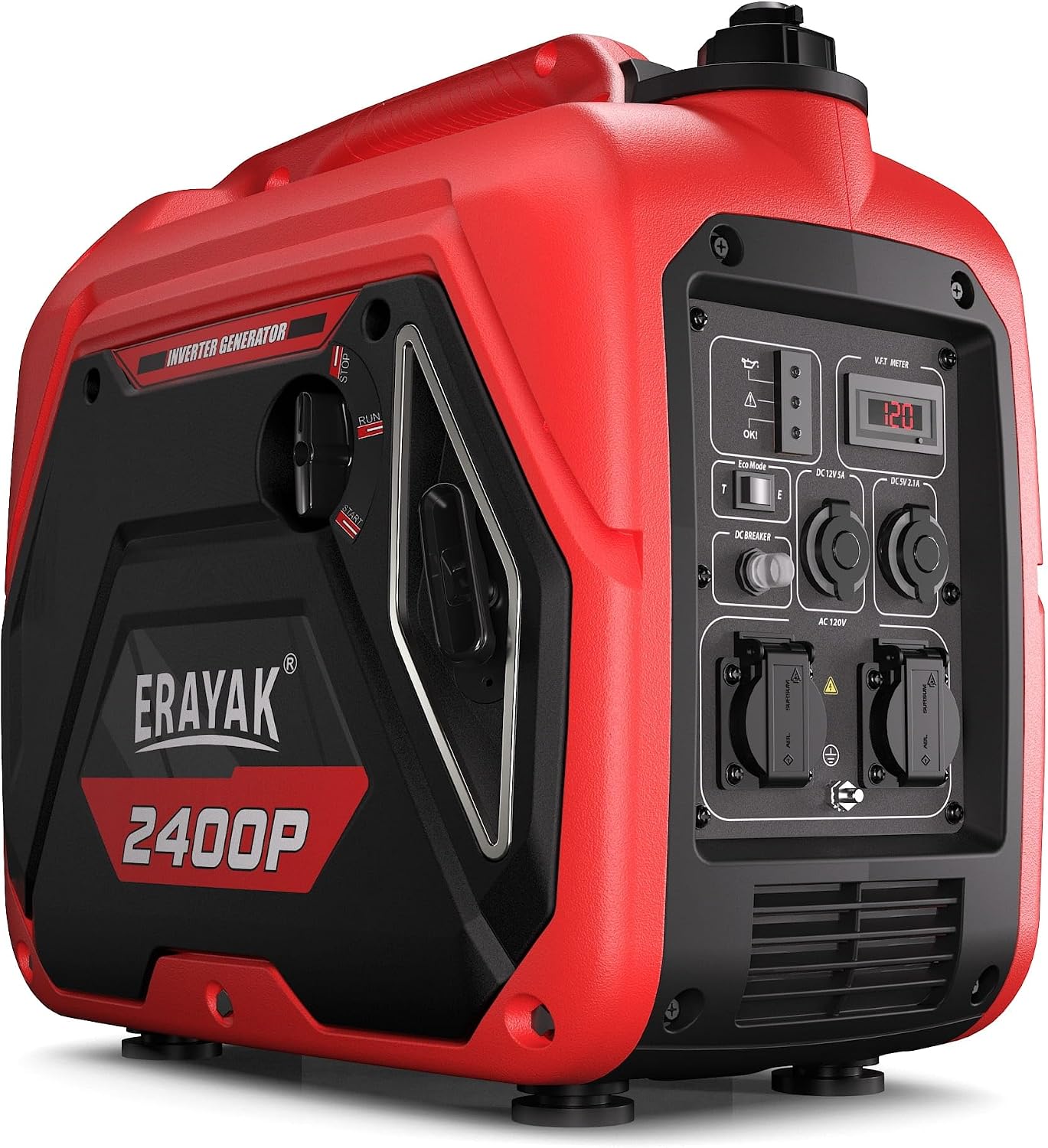 ERAYAK 4500W Portable Inverter Generator for Home Use, Super Quiet Small Generator for Camping Outdoor Emergency Power Backup, Gas Powered Engine, ECO Mode, EPA Compliant