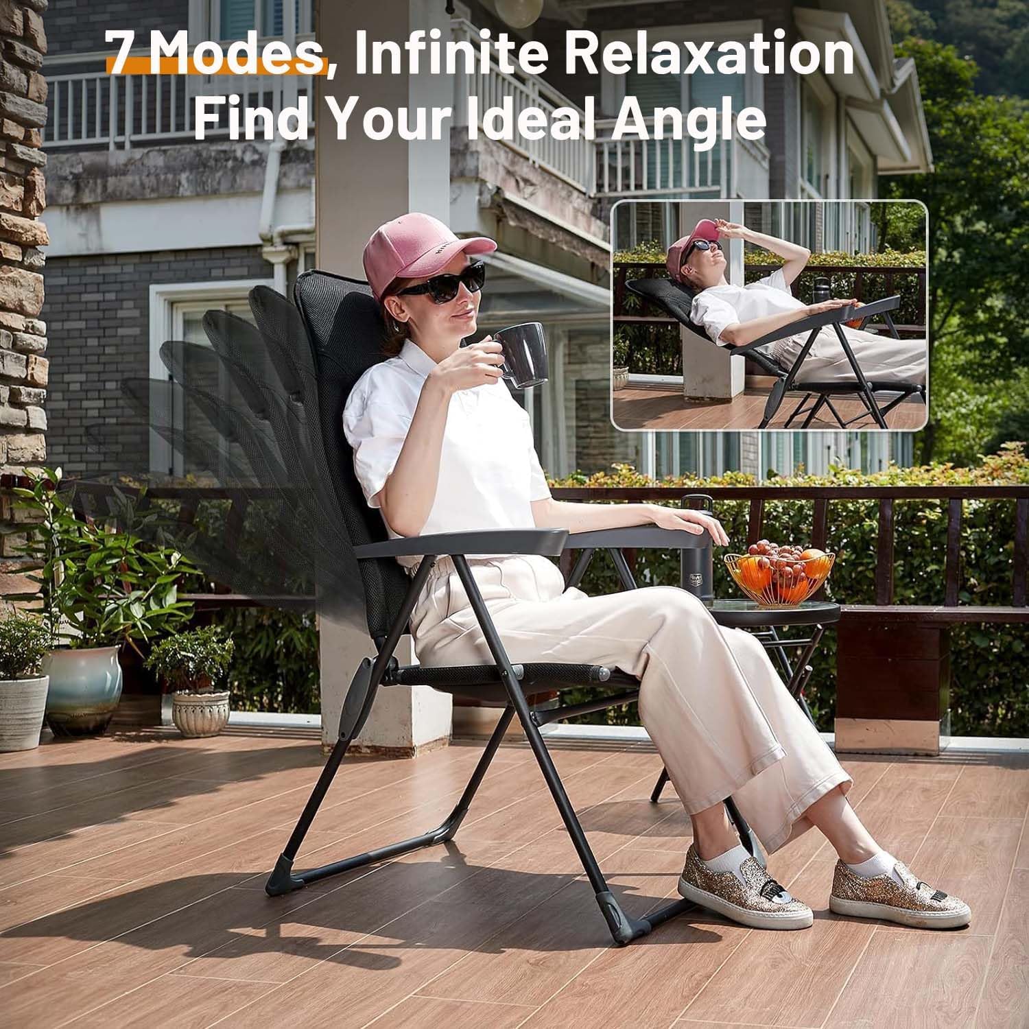 TIMBER RIDGE Zero Gravity Chairs, Folding Recliner Chair Padded with Cup Holder and Headrest
