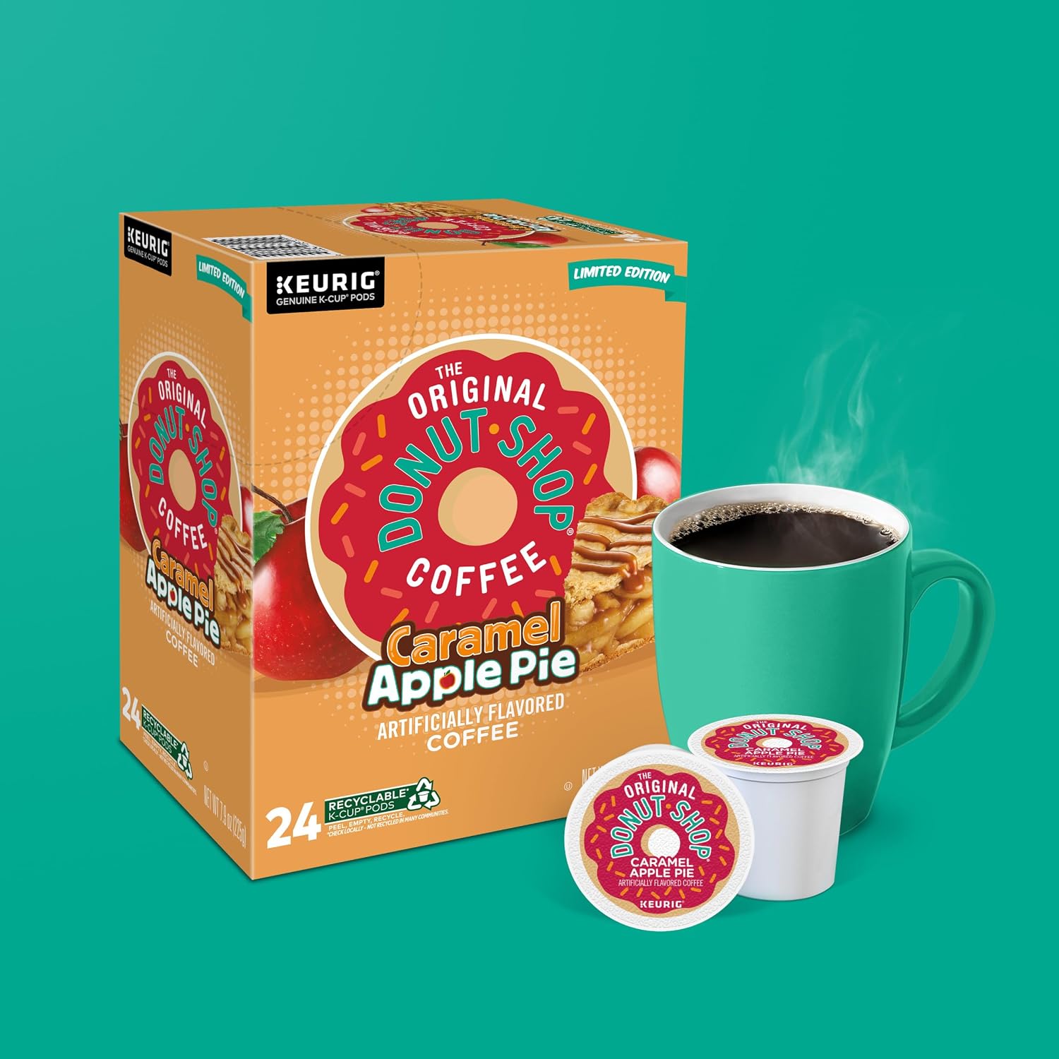 The Original Donut Shop Caramel Apple Pie Coffee, Keurig K-Cup Pod, Light Roast, 24 Count