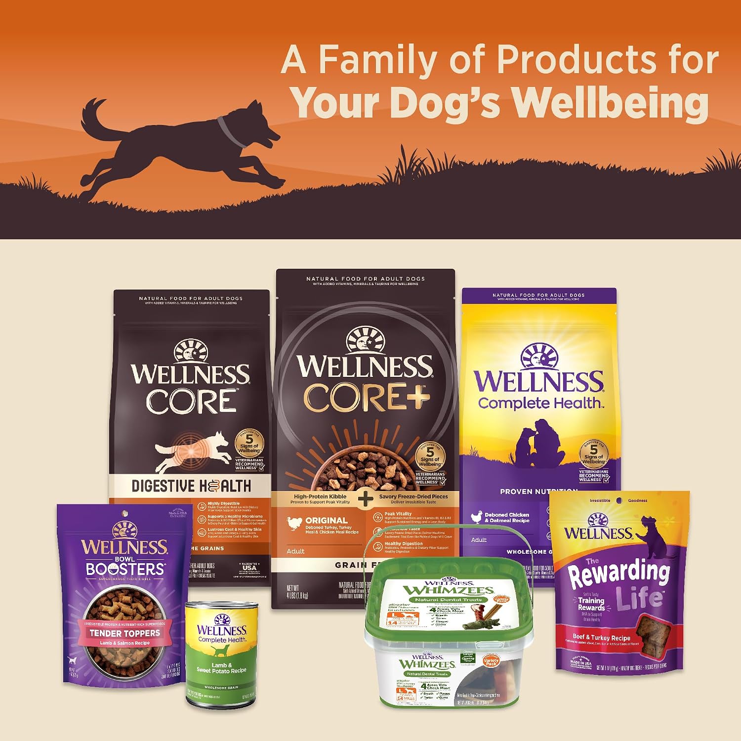 Wellness CORE 95% Adult Canned Wet Dog Food, Grain Free, Natural, Beef with Carrots Recipe, 12.5 oz, Pack of 12 Cans
