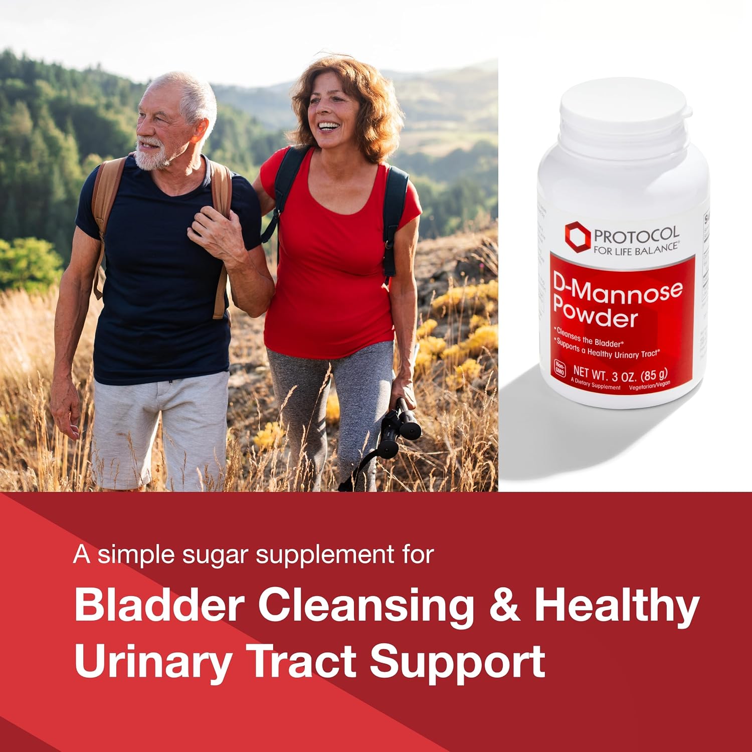 PROTOCOL FOR LIFE BALANCE D-Mannose Powder - 2g per Serving - Bladder Cleanse - Support Health Urinary Tract - for Men & Women - Kosher & Non-GMO