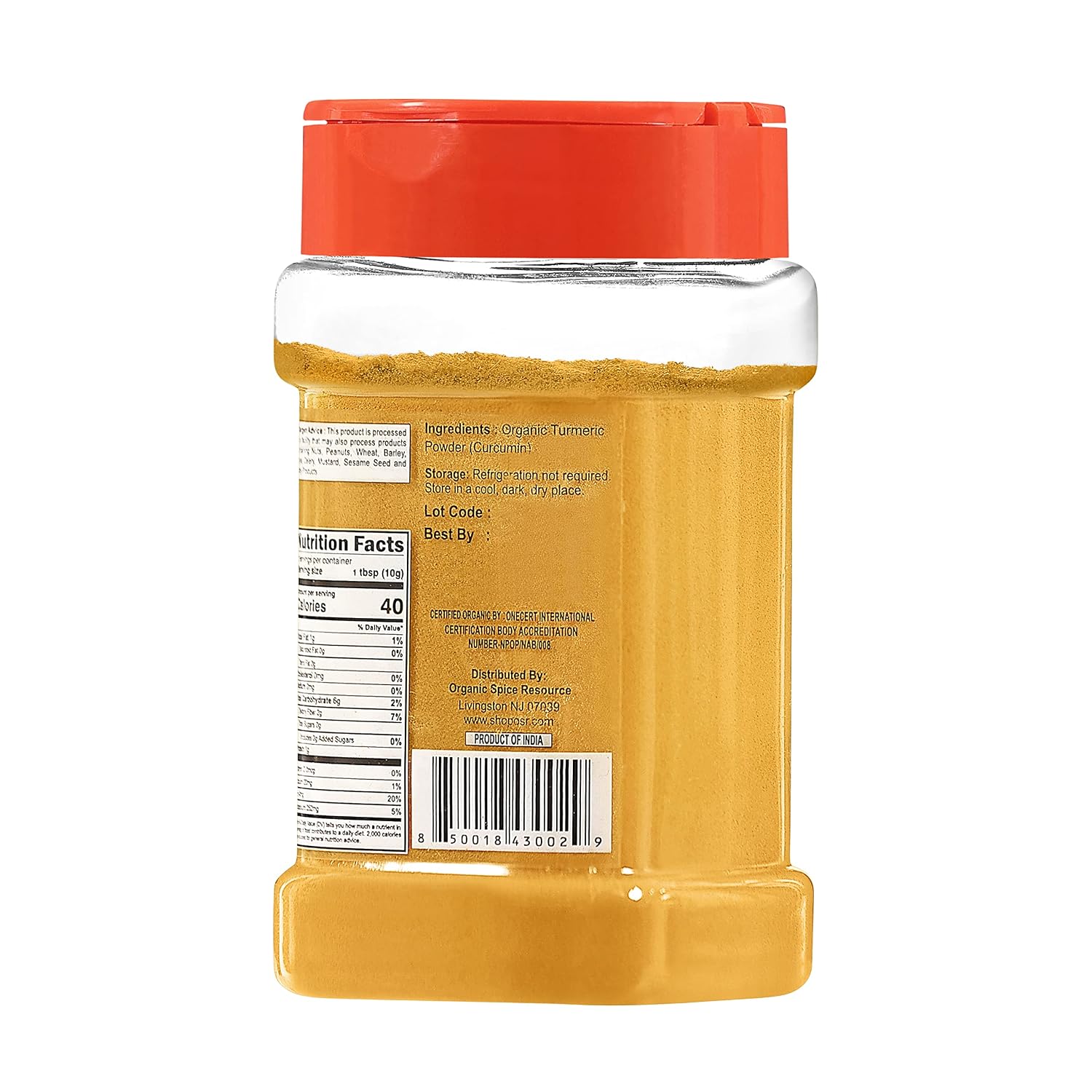 Organic Spice Resource Turmeric Root Powder, 8 oz (226 g)