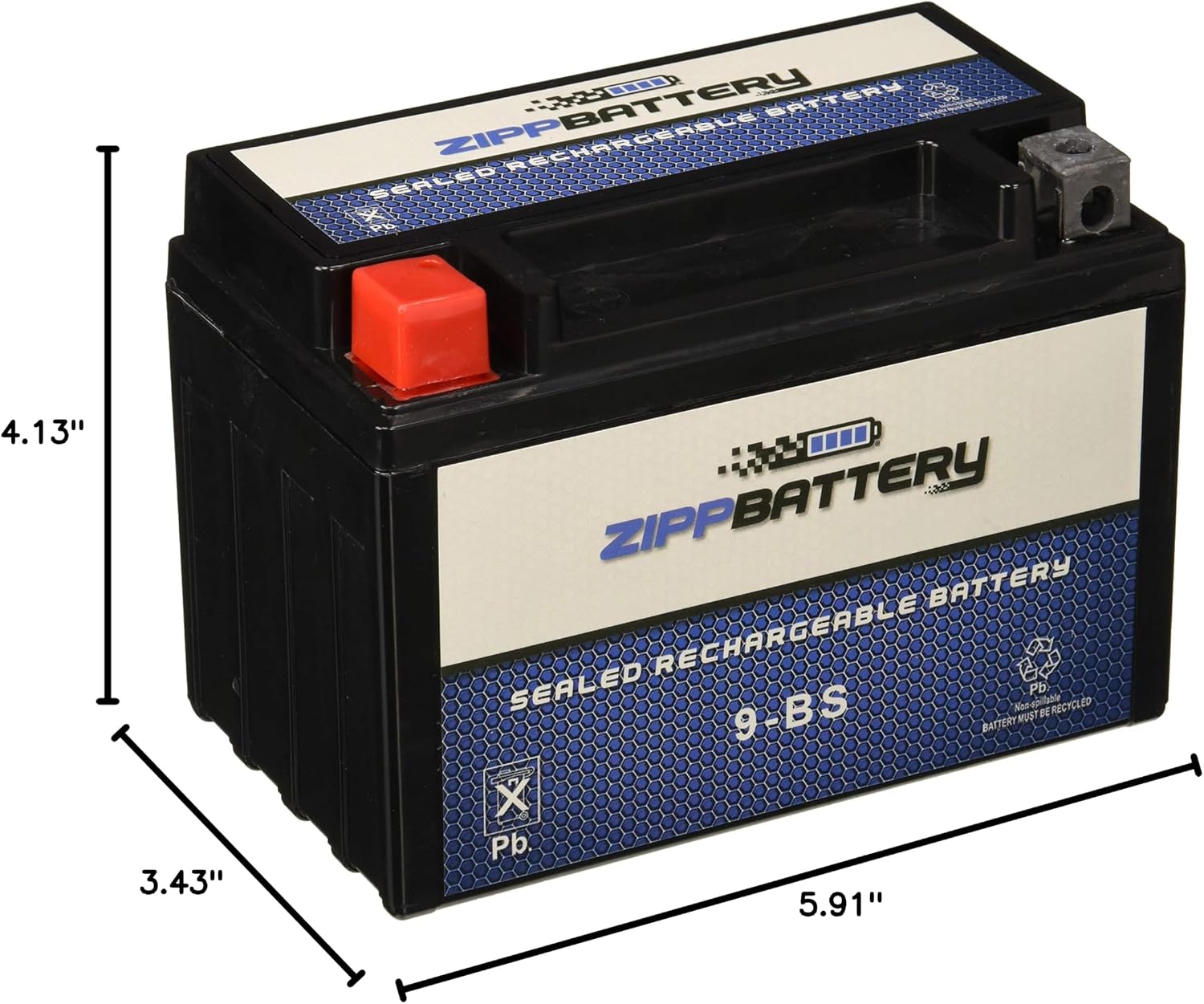ZIPPBATTERY YTX30L-BS 12V 385 CCA AGM – Maintenance-Free 30Ah Battery for Harley, ATV, UTV, Jet Ski – T3 Nut & Bolt Terminal – Fits Harley Road King, Polaris Sportsman 850, Can-Am Outlander