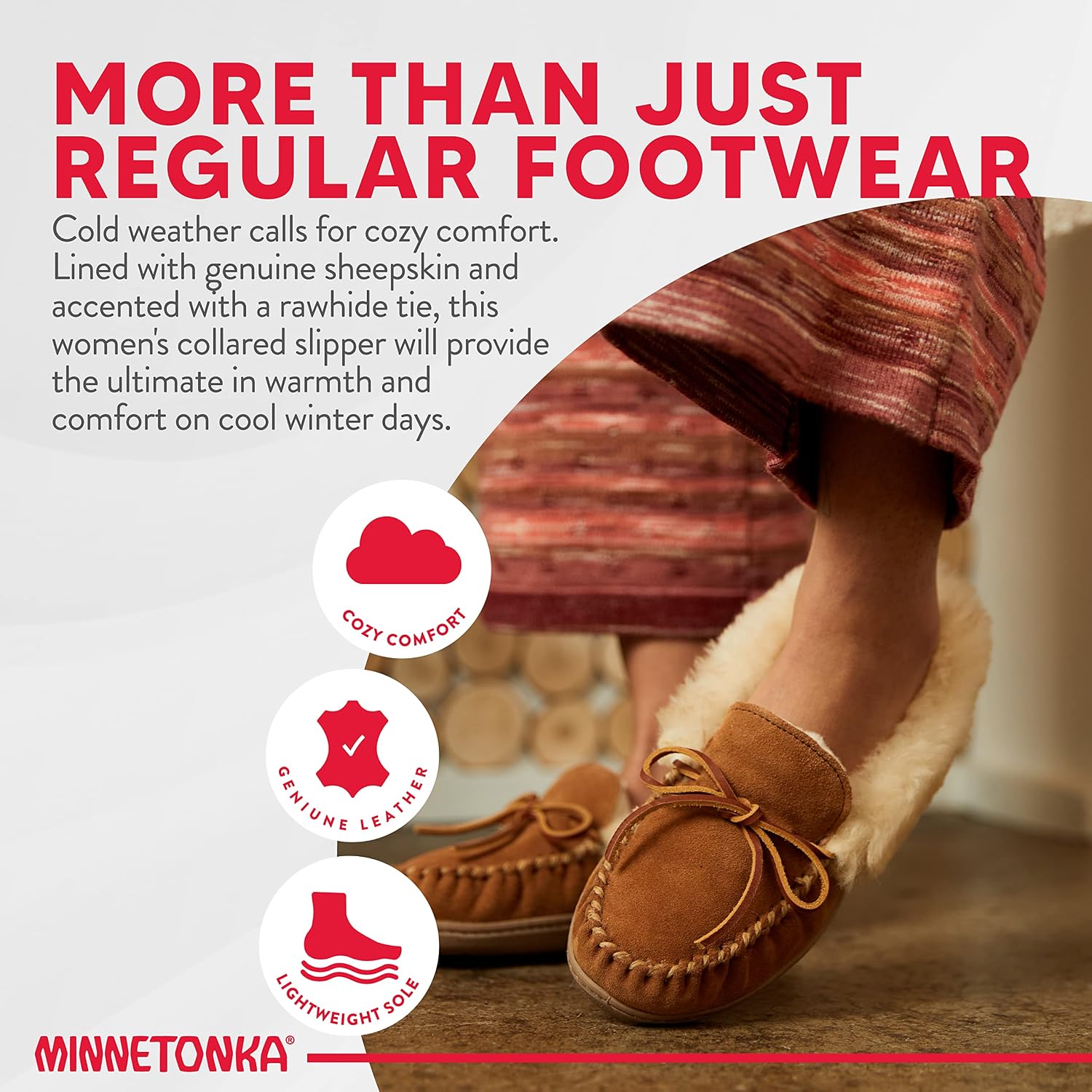 Minnetonka Women's Alpine Sheepskin Moccasin Slippers
