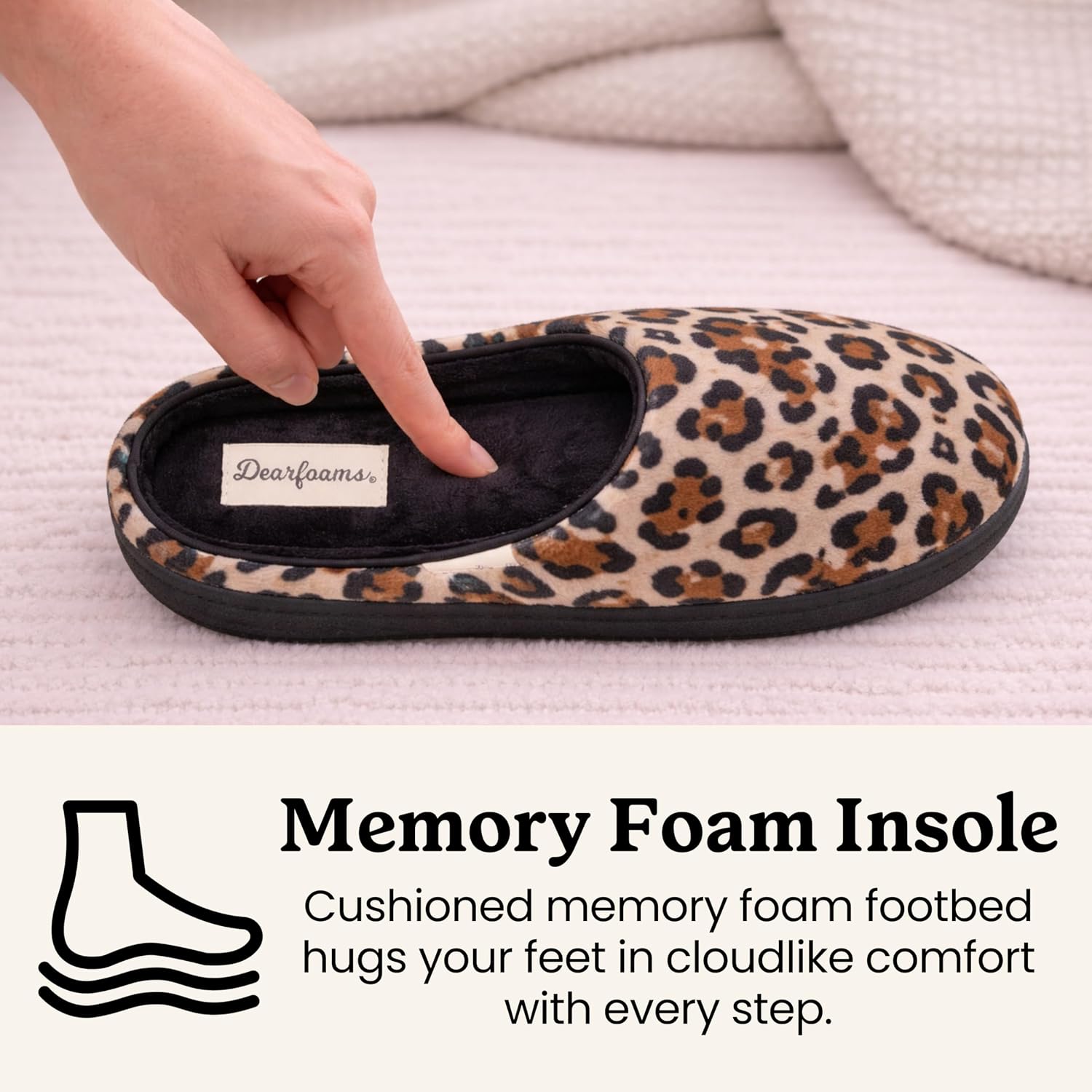 Leslie Terry Clog House Shoes with Memory Foam, Indoor Slippers with Wide Widths