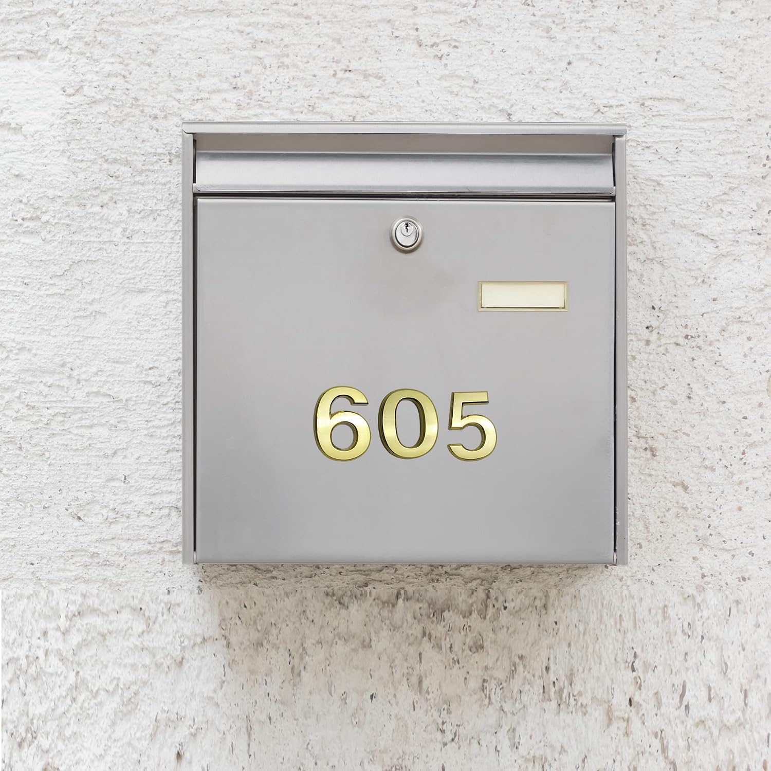 10 Pcs 3D Small Mailbox Numbers(0-9,Gold),1.4 Inch Self Adhesive House Numbers Sticker