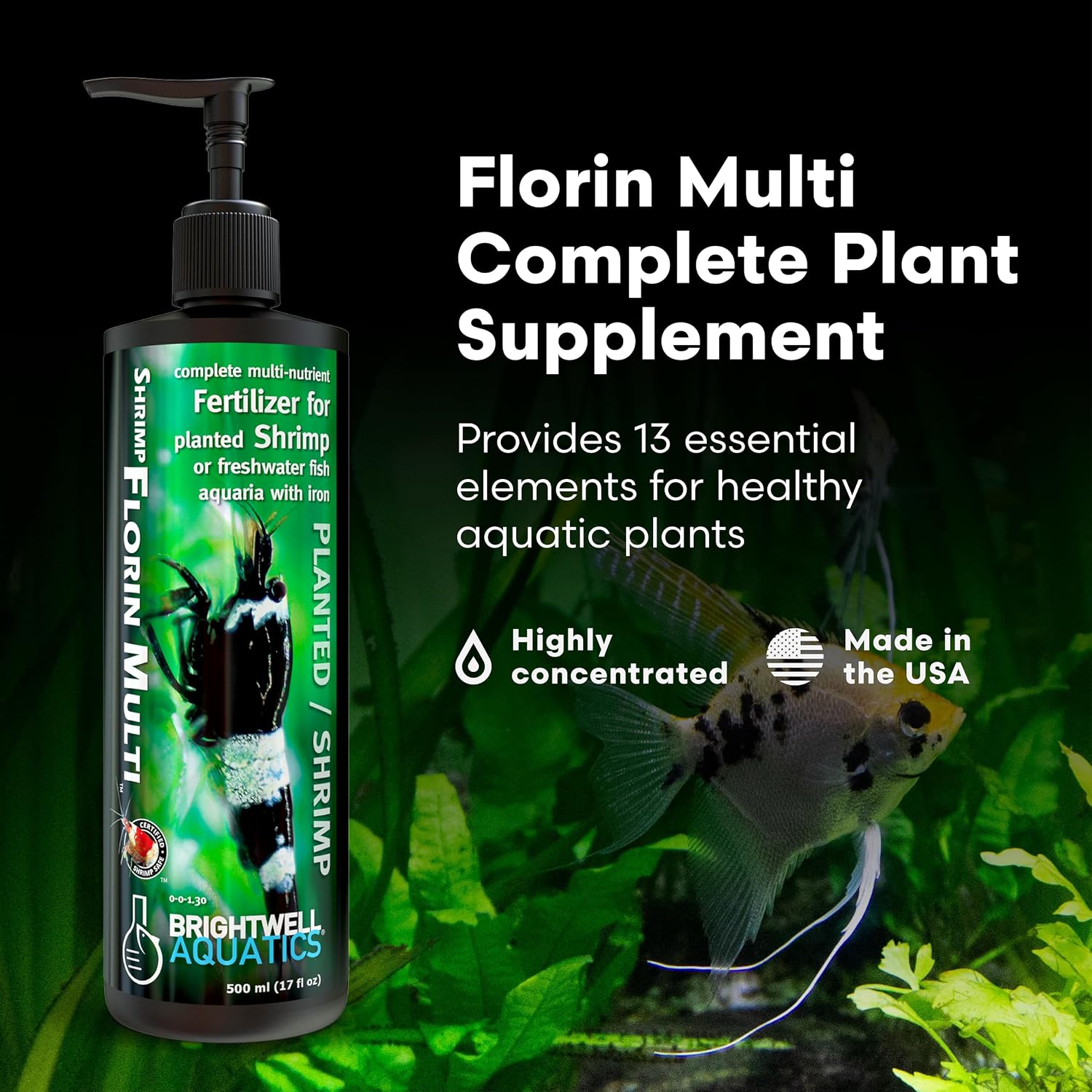 Brightwell Aquatics Shrimp FlorinMulti Freshwater Plant Supplement 125ml