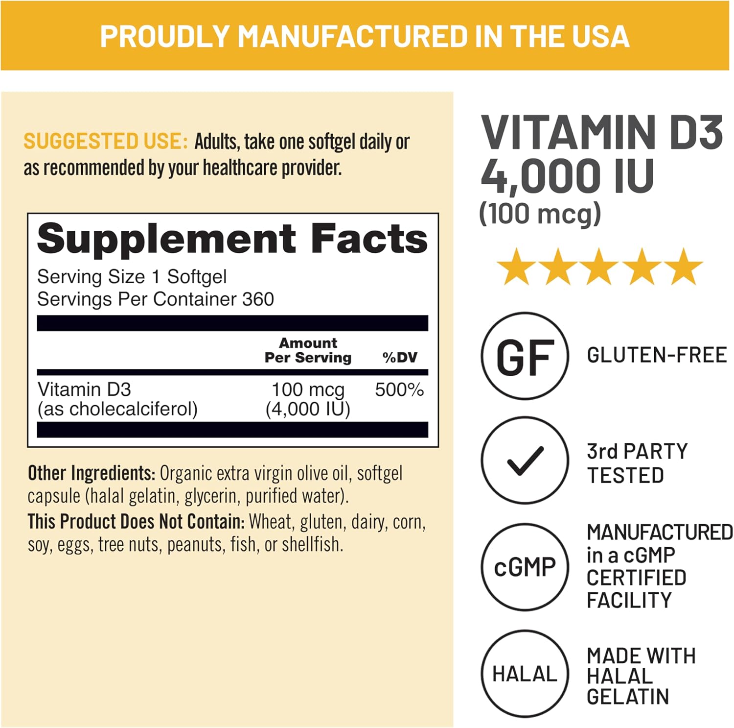 NatureWise Vitamin D3 5000IU Supplement, Immune Support, 360 Mini Softgels