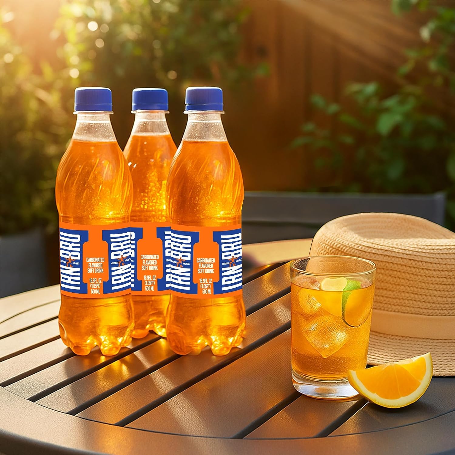 IRN-BRU Original Scottish Sparkling Soda, Citrus Flavored Carbonated Drink - Sparkling Flavored Soft Drink, 32 Flavor Recipe, 16.9 fl oz Bottles, Pack of 12