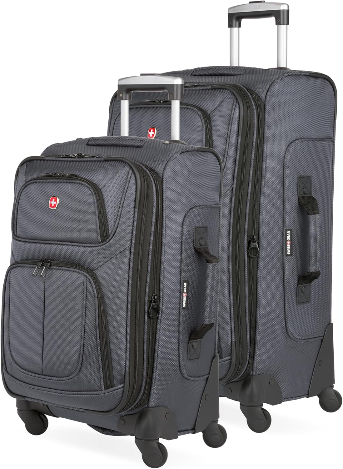SWISSGEAR Sion Carry-On Spinner Luggage, Softside Expandable, Lightweight Suitcase, Dark Grey, 22.75-Inch