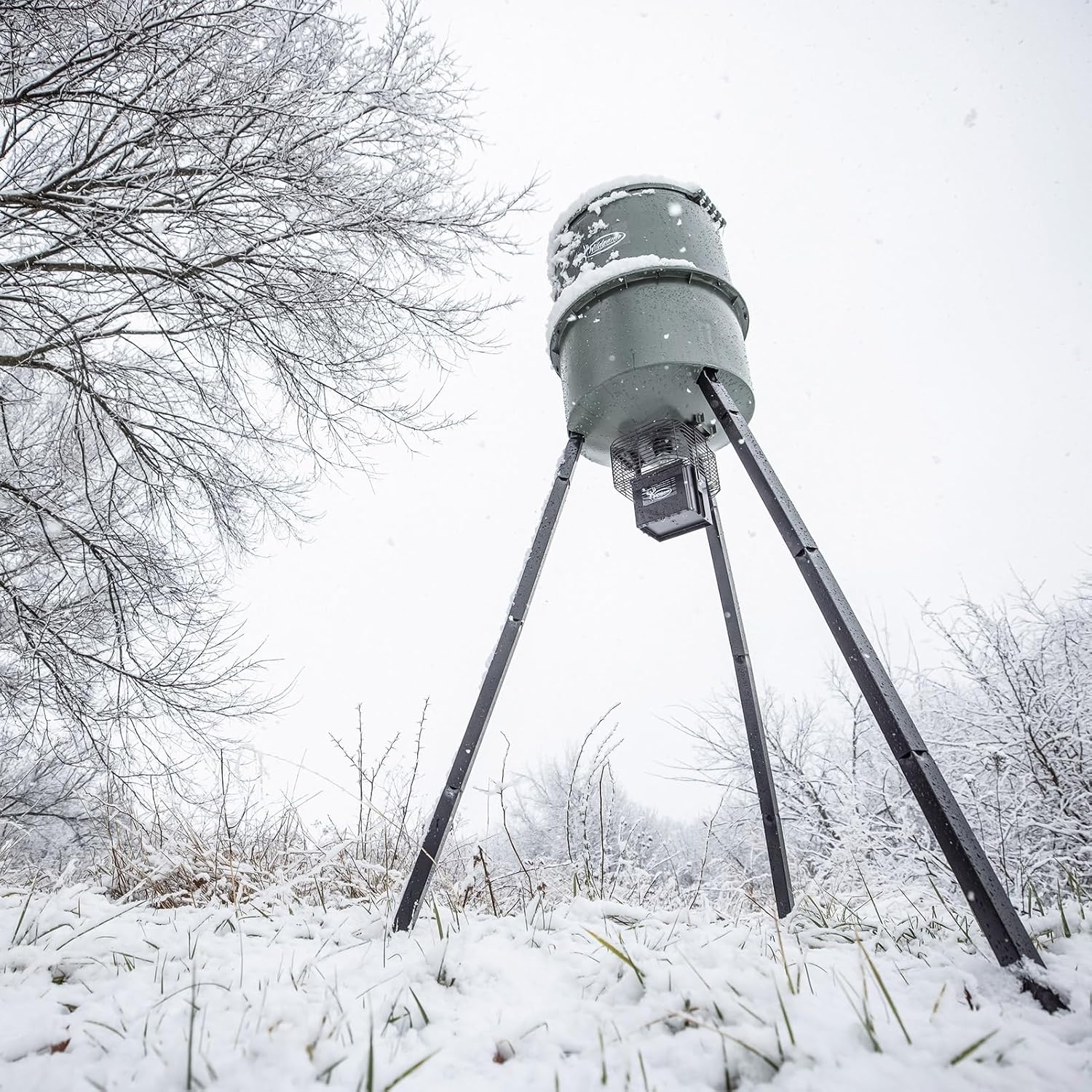 Wildgame Innovations Quick-Set Pro 270lb Game Feeder | Digital timer durable Varmint-Proof tripod Corn/Pellet deer hunting feeder
