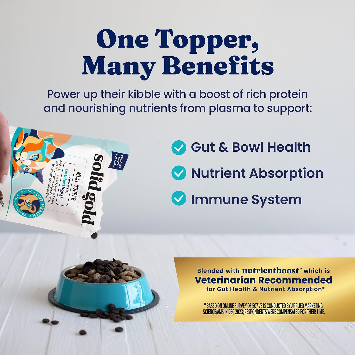 Solid Gold Bone Broth Cat Food Topper, Tuna, Lickable Pouches, 12ct