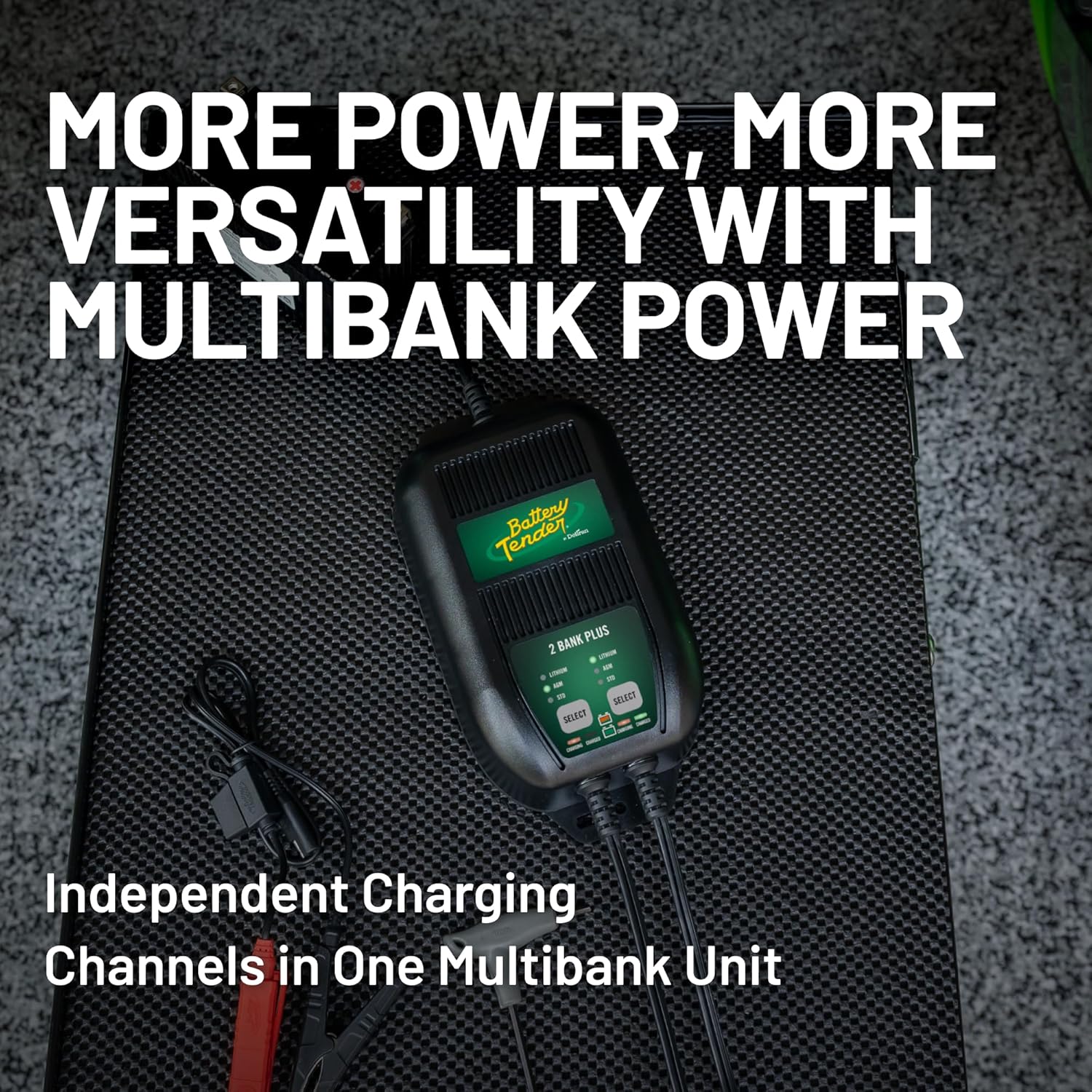 Battery Tender Plus 2 Bank Multibank Charger - 2.5 AMP (1.25 AMPs Per Bank) - Smart 12V Multi Battery Charger and Maintainer for Standard, AGM