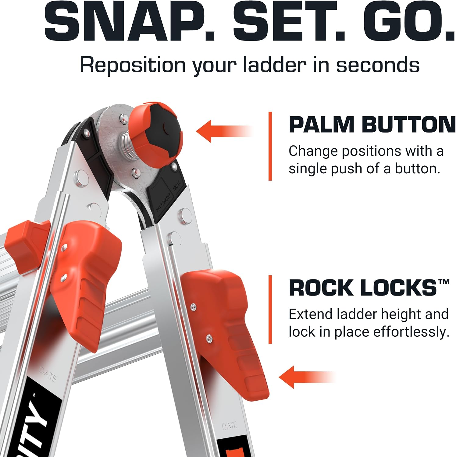 Little Giant Velocity, Aluminum Ladder, 14 ft Reach, 15413-001 | Telescoping Multi-Position Ladder with Extension, A-Frame, 90-Degree & Trestle Modes, 300 lbs. Rating