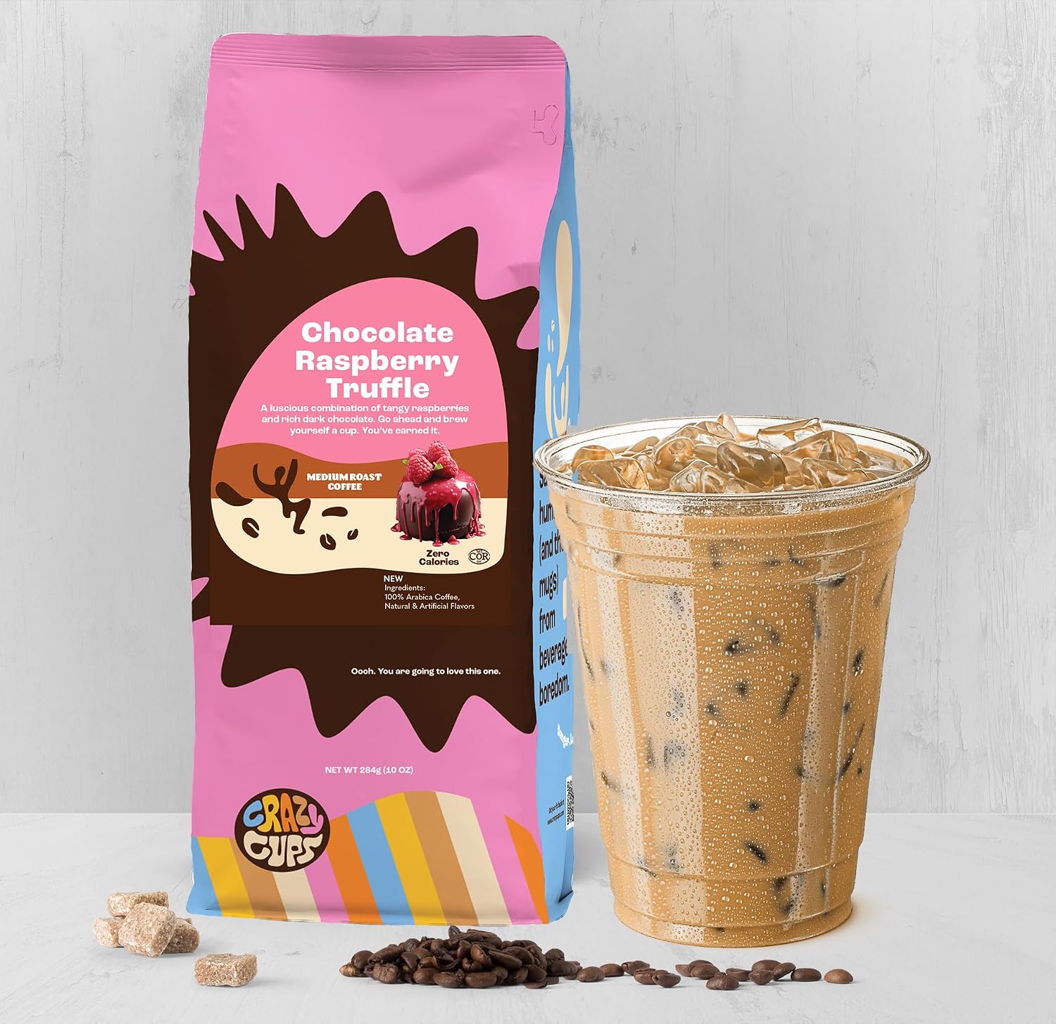 Crazy Cups Flavored Ground Coffee, Cinnamon French Toast, in 10 oz Bag, For Brewing Flavored Hot or Iced Coffee